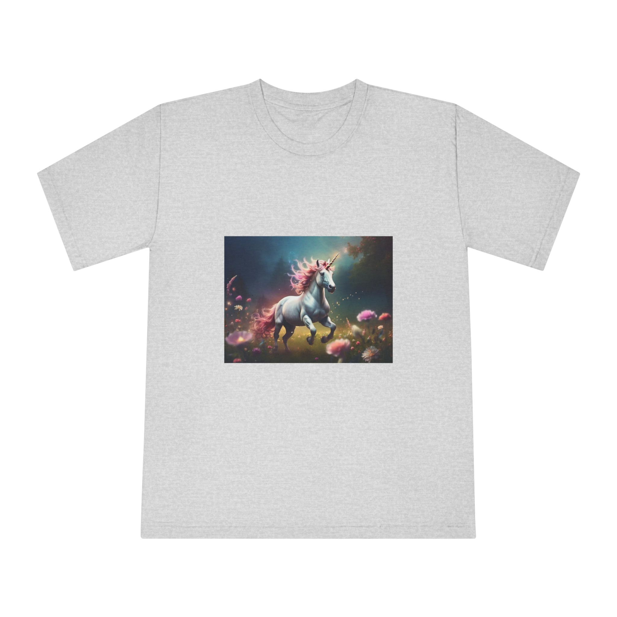 Beautiful Unicorn Running Magical Meadow Unicorn Background Images Whimsical Unicorn (22) Unisex Classic Crewneck T Shirt - Image 13