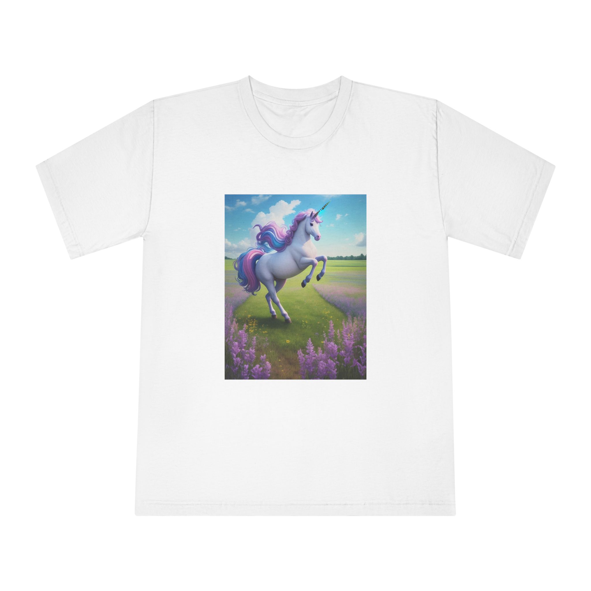 Beautiful Unicorn Running Magical Meadow Unicorn Background Images Whimsical Unicorn (72) Unisex Classic Crewneck T Shirt