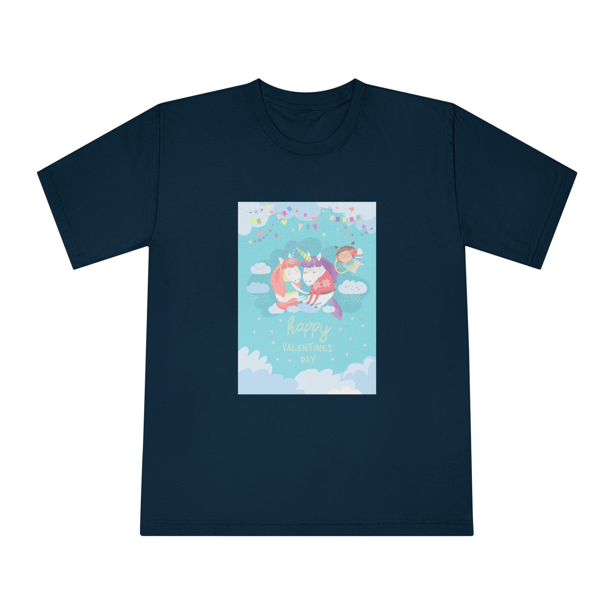 Cute Card With Fairy Unicorns Love Unisex Classic Crewneck T Shirt - Image 17
