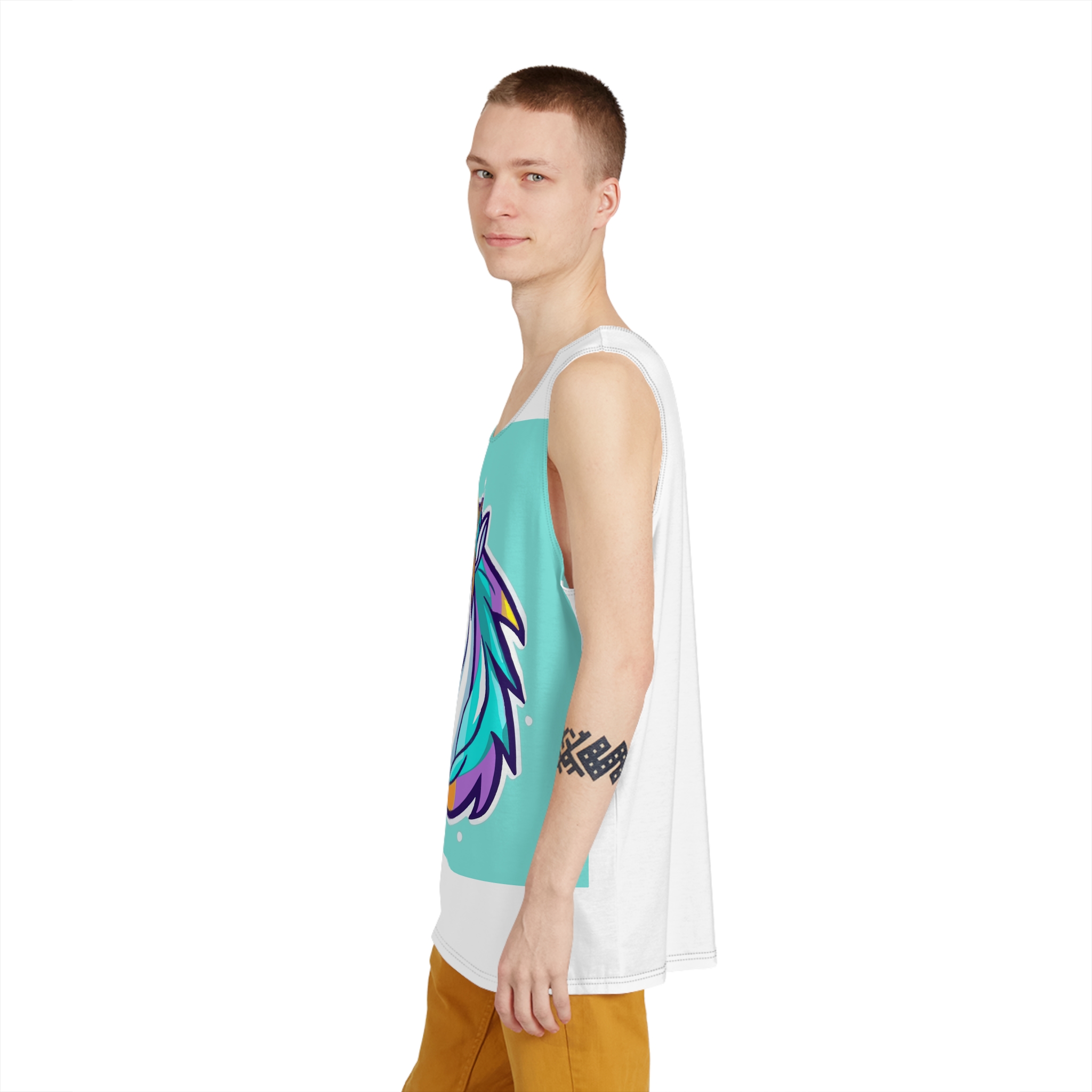 Cartoon Unicorn Head Vector With Maximum 16 Colors I 3 Mens Tank Aop