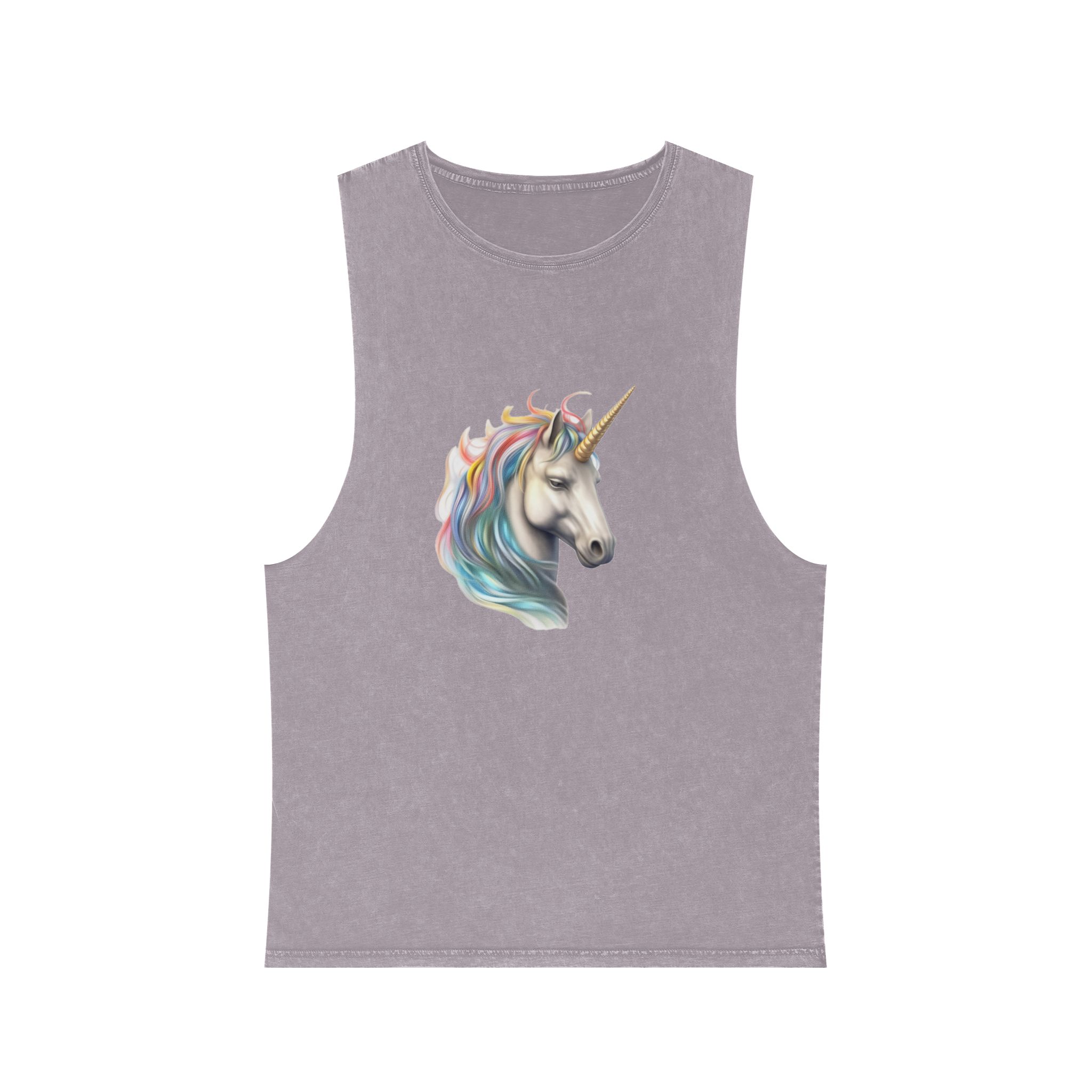 There Is Drawing Unicorn With Colorful Mane Generative Ai Unisex Stonewash Tank Top - Image 17