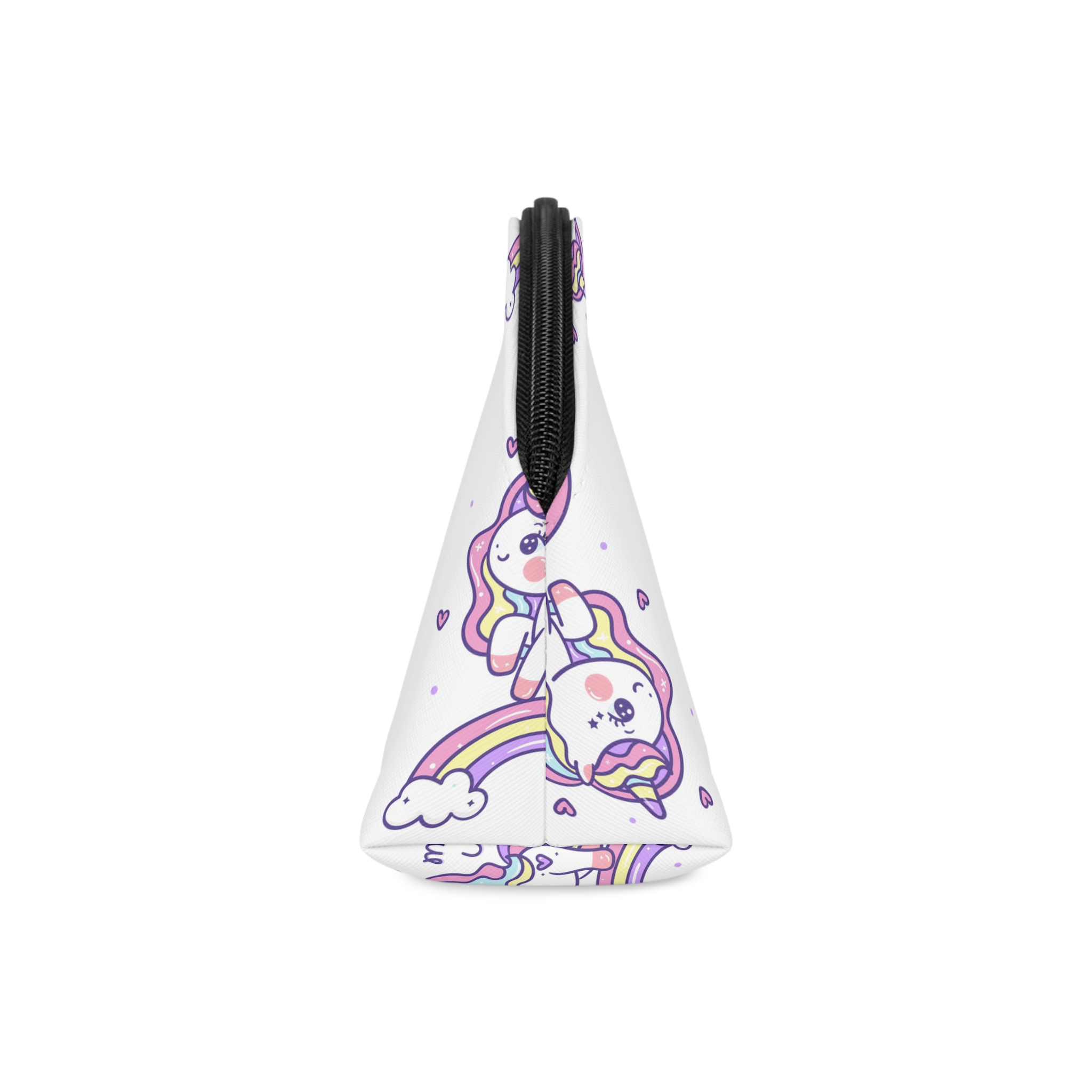 Cute Unicorn Doodle Rainbow Makeup Bag - Image 4