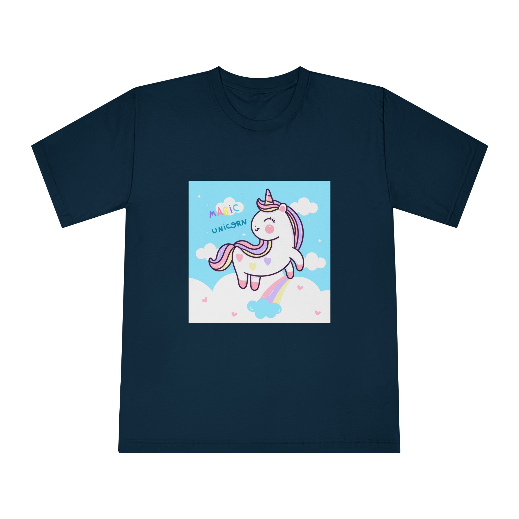 Unicorn Fly With Rainbow Kawaii Animal Unisex Classic Crewneck T Shirt - Image 17