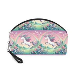 Beautiful Unicorn Running Magical Meadow Unicorn Background Images Whimsical Unicorn (9) Makeup Bag