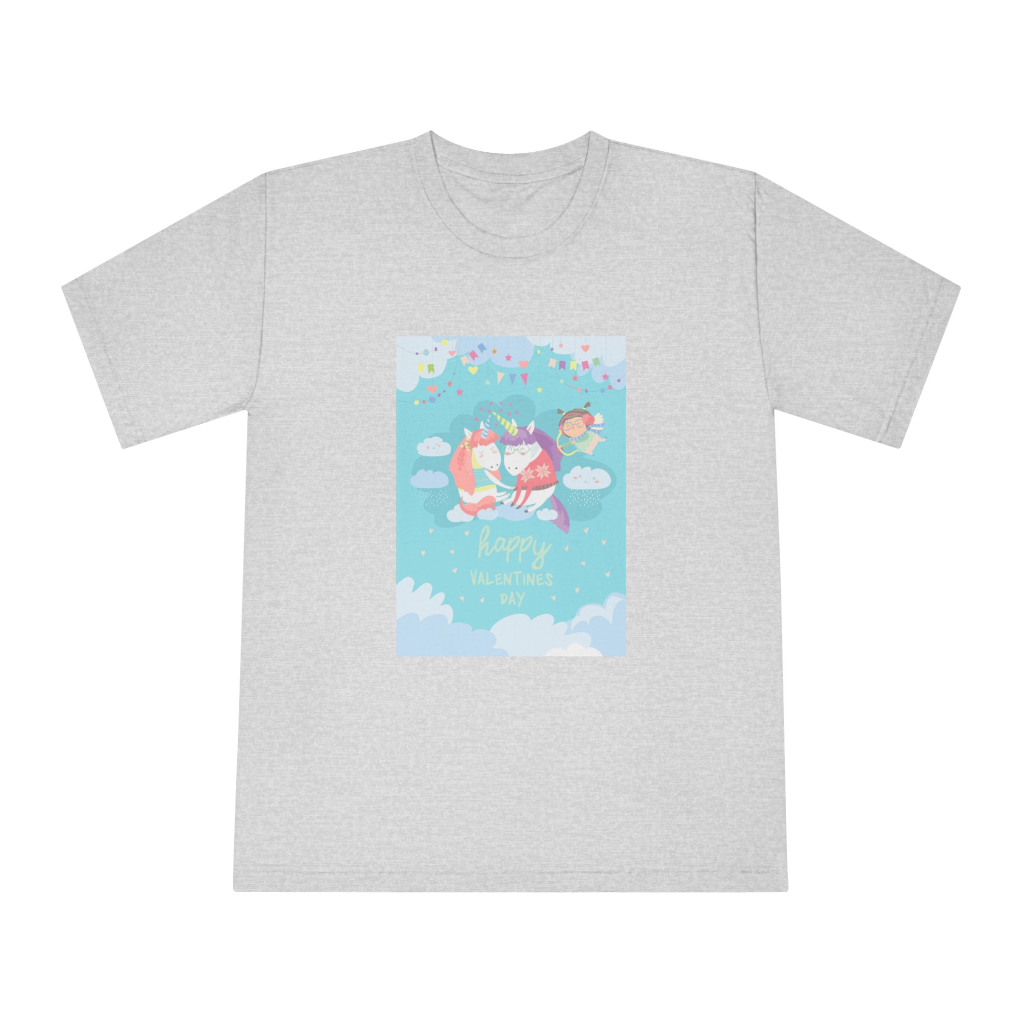 Cute Card With Fairy Unicorns Love Unisex Classic Crewneck T Shirt - Image 13