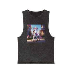 Animated Unicorn Children Generated By Ai (13) Unisex Stonewash Tank Top
