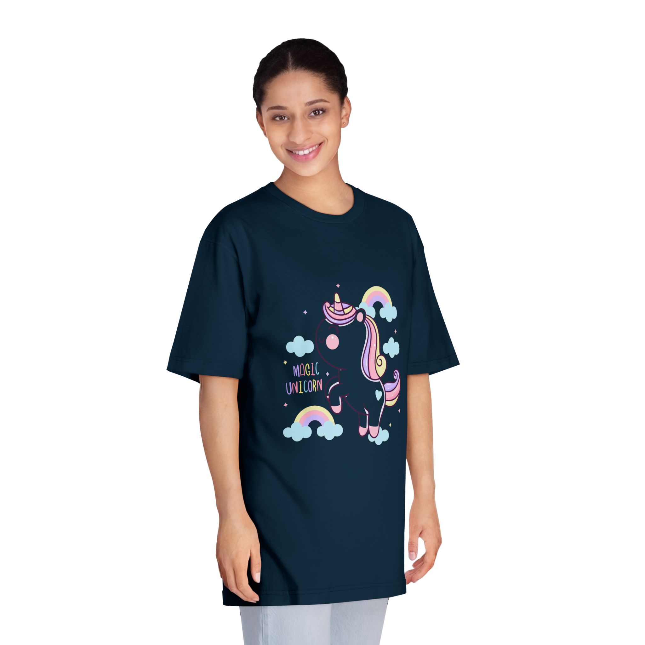 Cute Unicorn Cartoon Magic Rainbow Kawaii Pony Unisex Classic Crewneck T Shirt - Image 19
