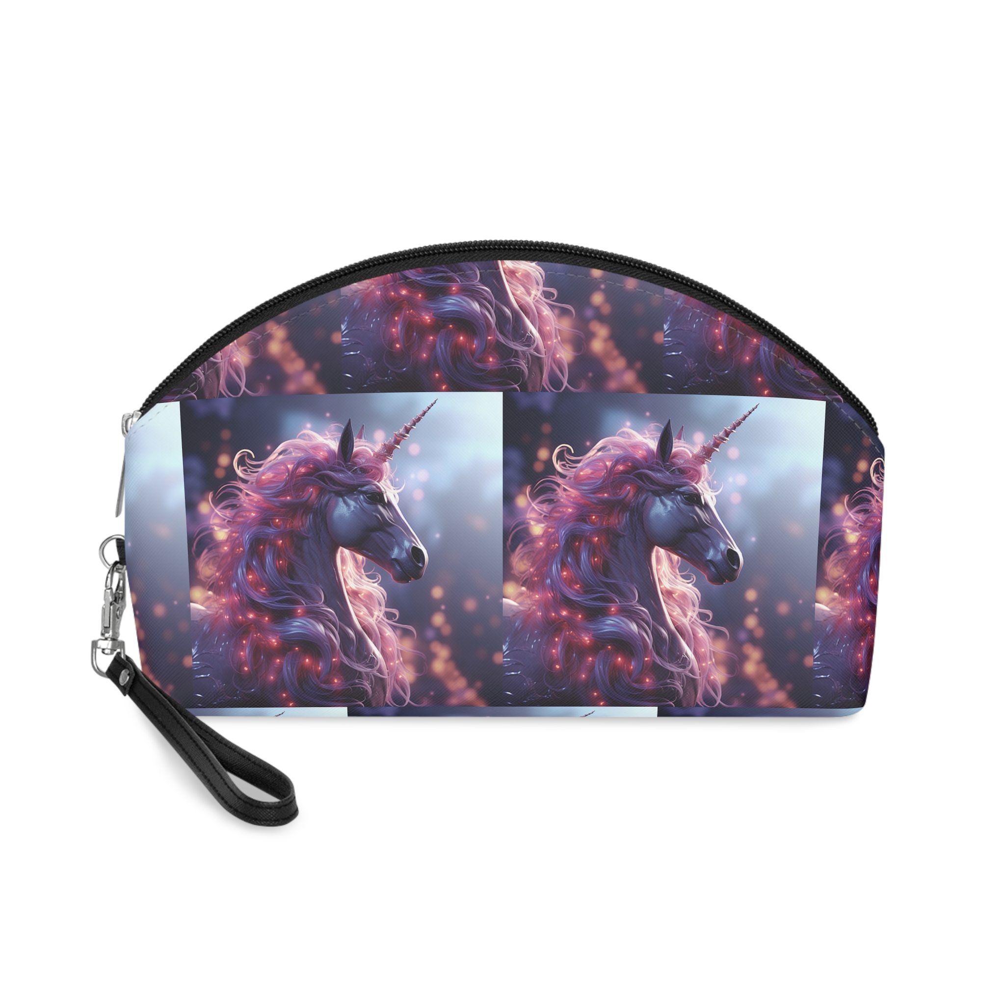 Pink 3d Mythical Unicorn With Lights Mane Makeup Bag