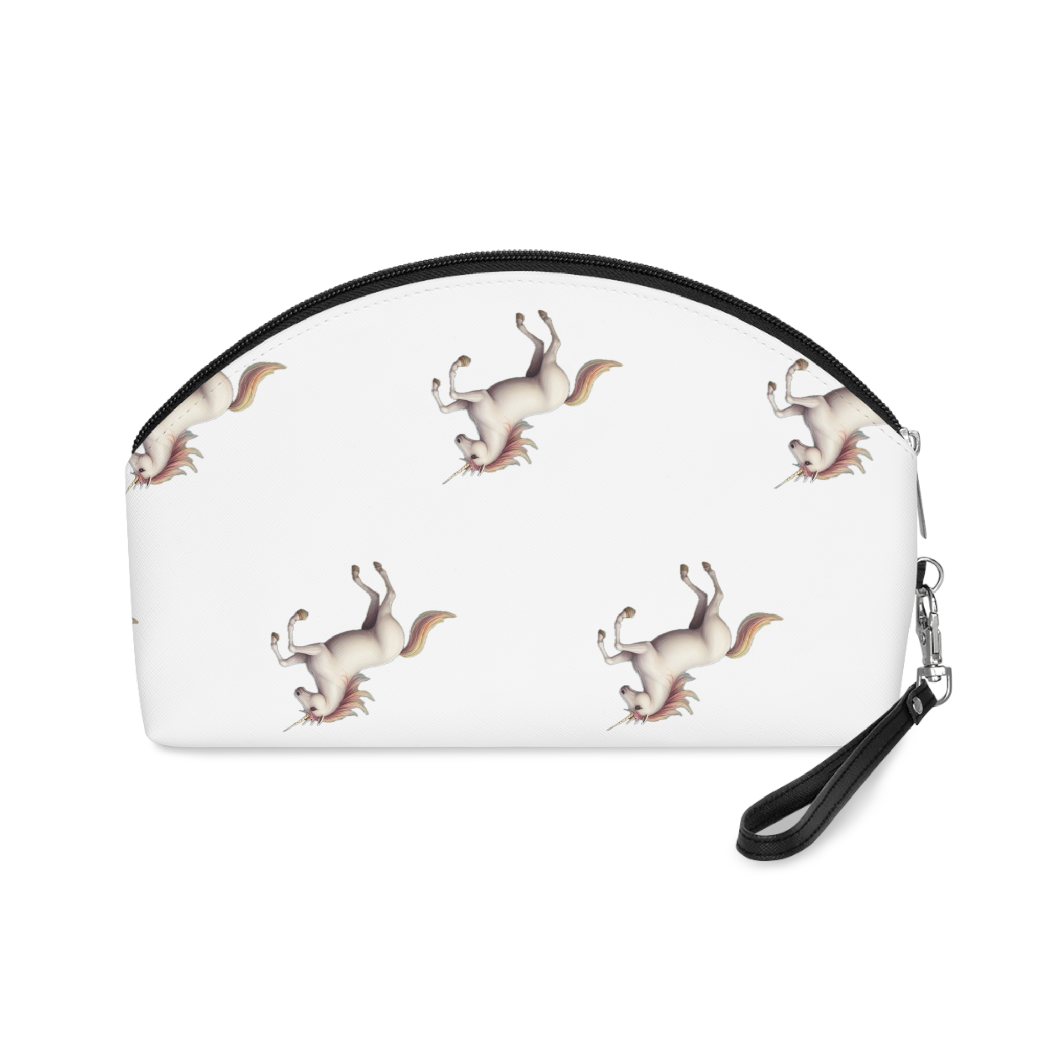 Beautiful Unicorn Running Magical Meadow Unicorn Background Images Whimsical Unicorn (42) Makeup Bag - Image 2