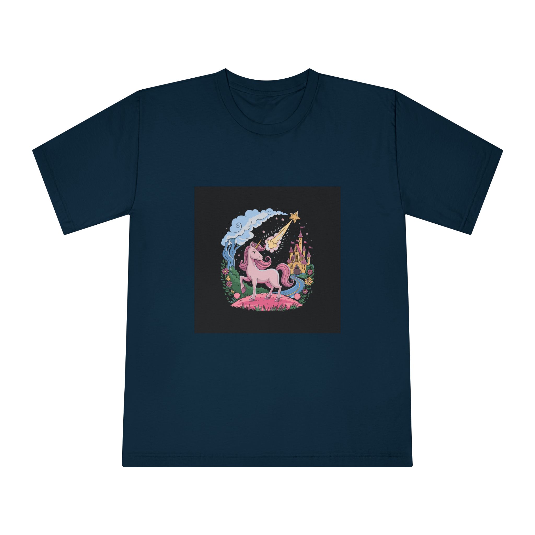 Unicorn With Star Its Head Is Drawn By Unicorn Unisex Classic Crewneck T Shirt - Image 17