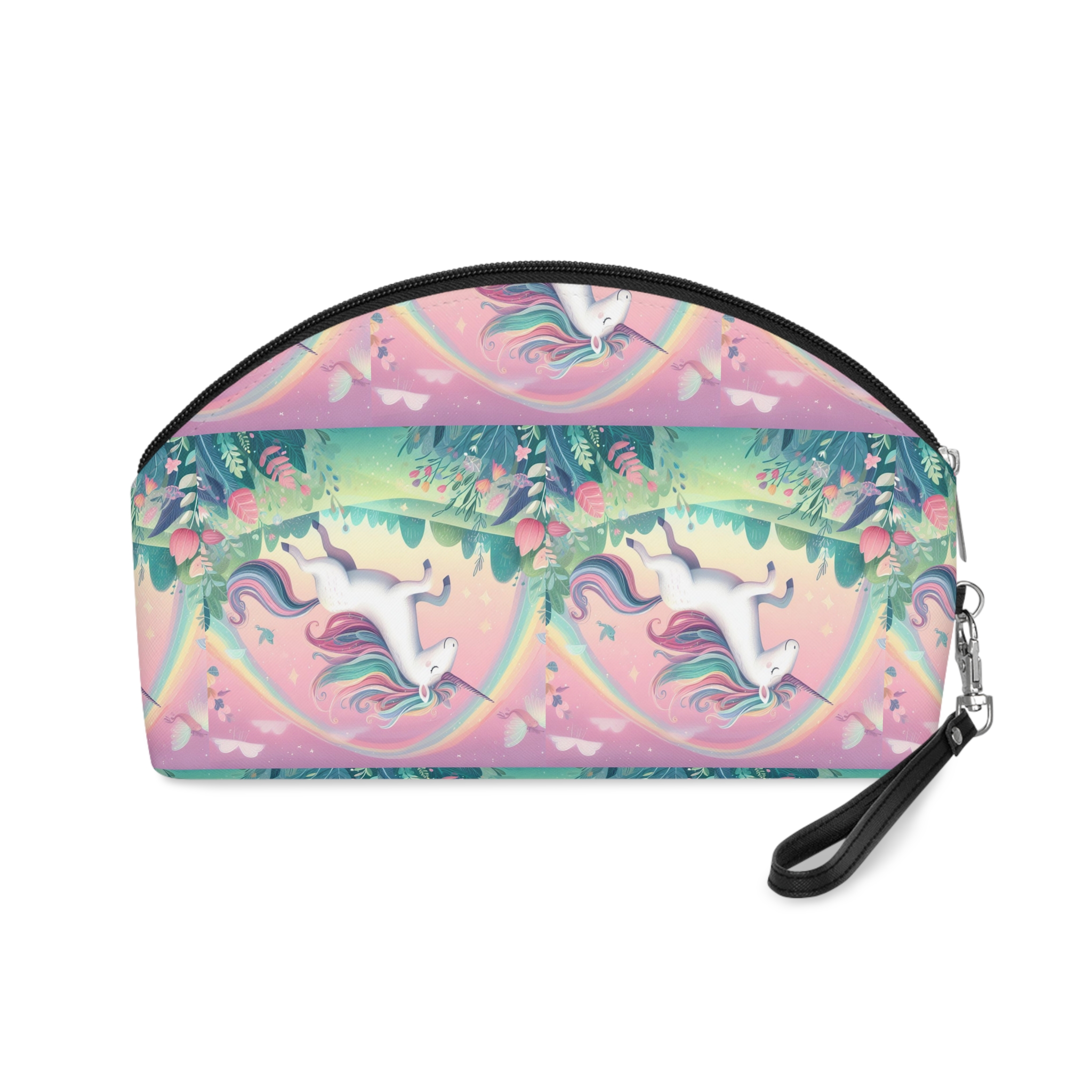 Beautiful Unicorn Running Magical Meadow Unicorn Background Images Whimsical Unicorn (9) Makeup Bag - Image 2