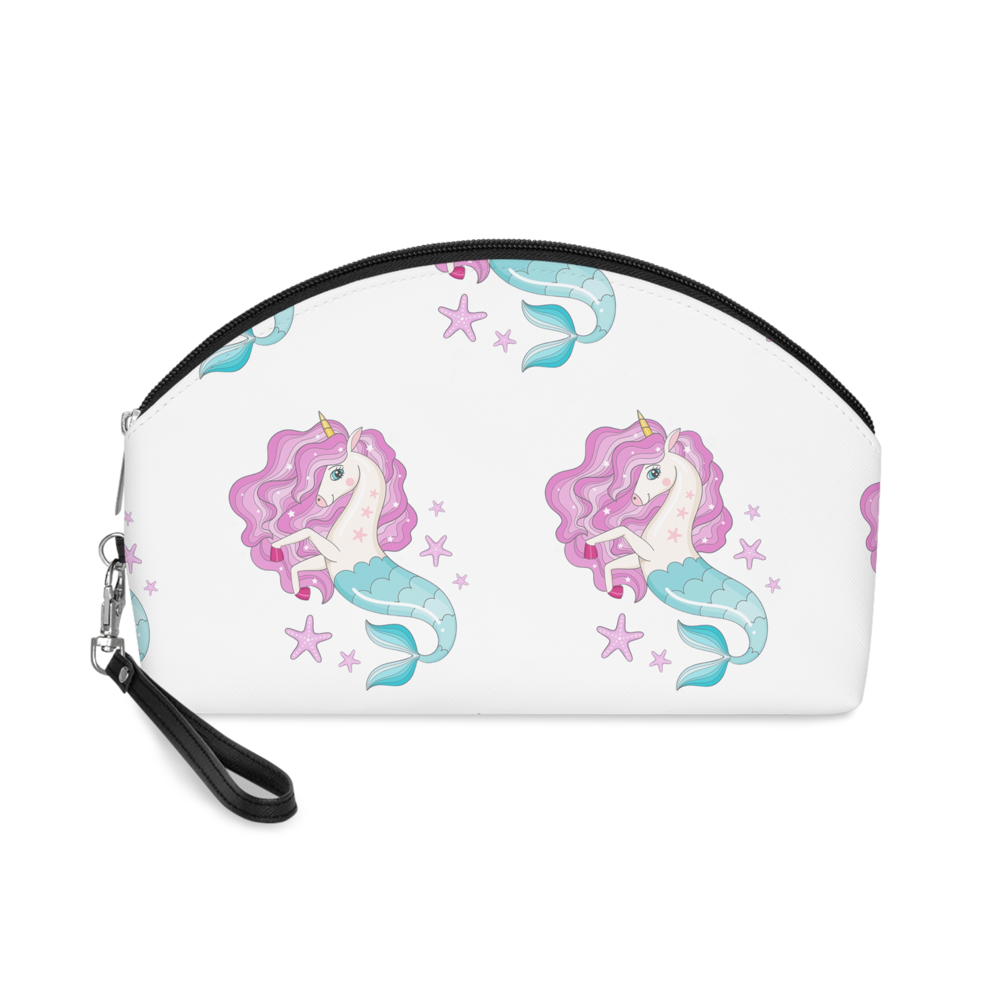Beautiful Seahorse Unicorn With Pink Mane Makeup Bag