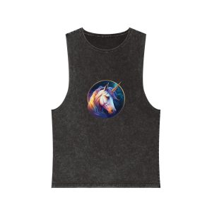 Adorable Colorful Unicorn (1) Unisex Stonewash Tank Top
