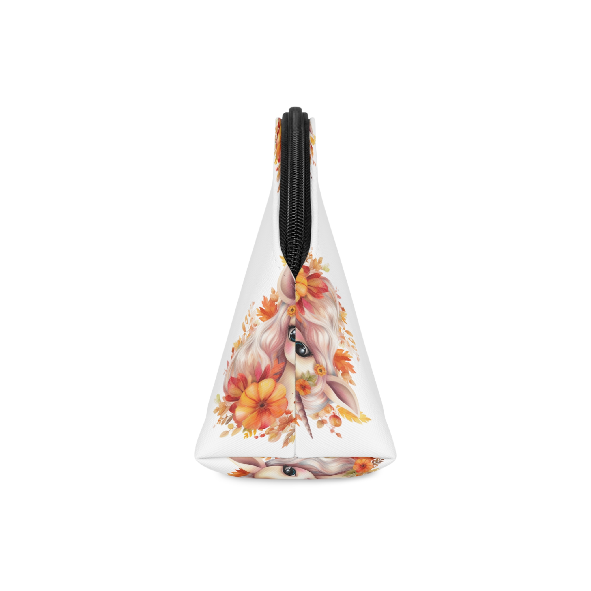There Is Unicorn With Long Mane Flowers Around It Generative Ai Makeup Bag - Image 4