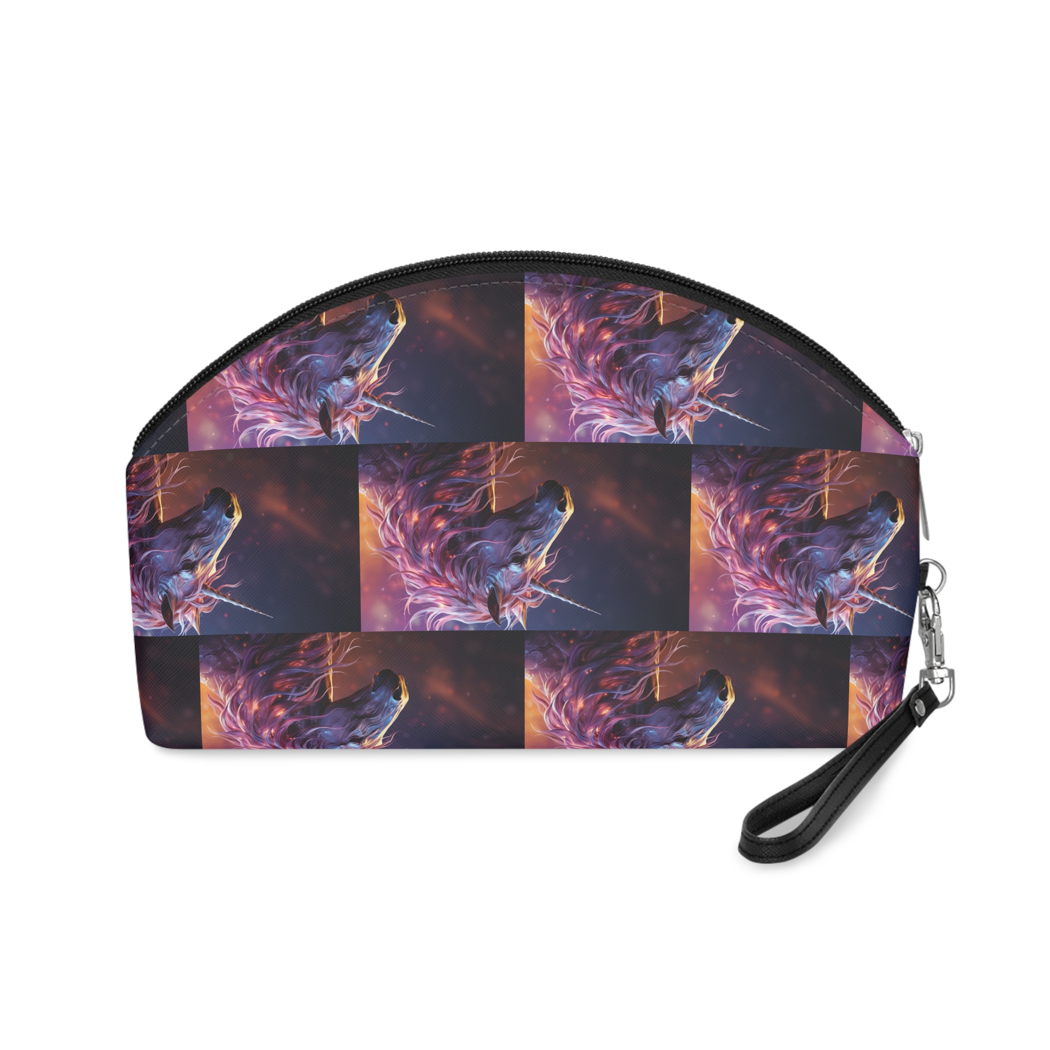Pink 3d Mythical Unicorn With Lights Mane (1) Makeup Bag - Image 2