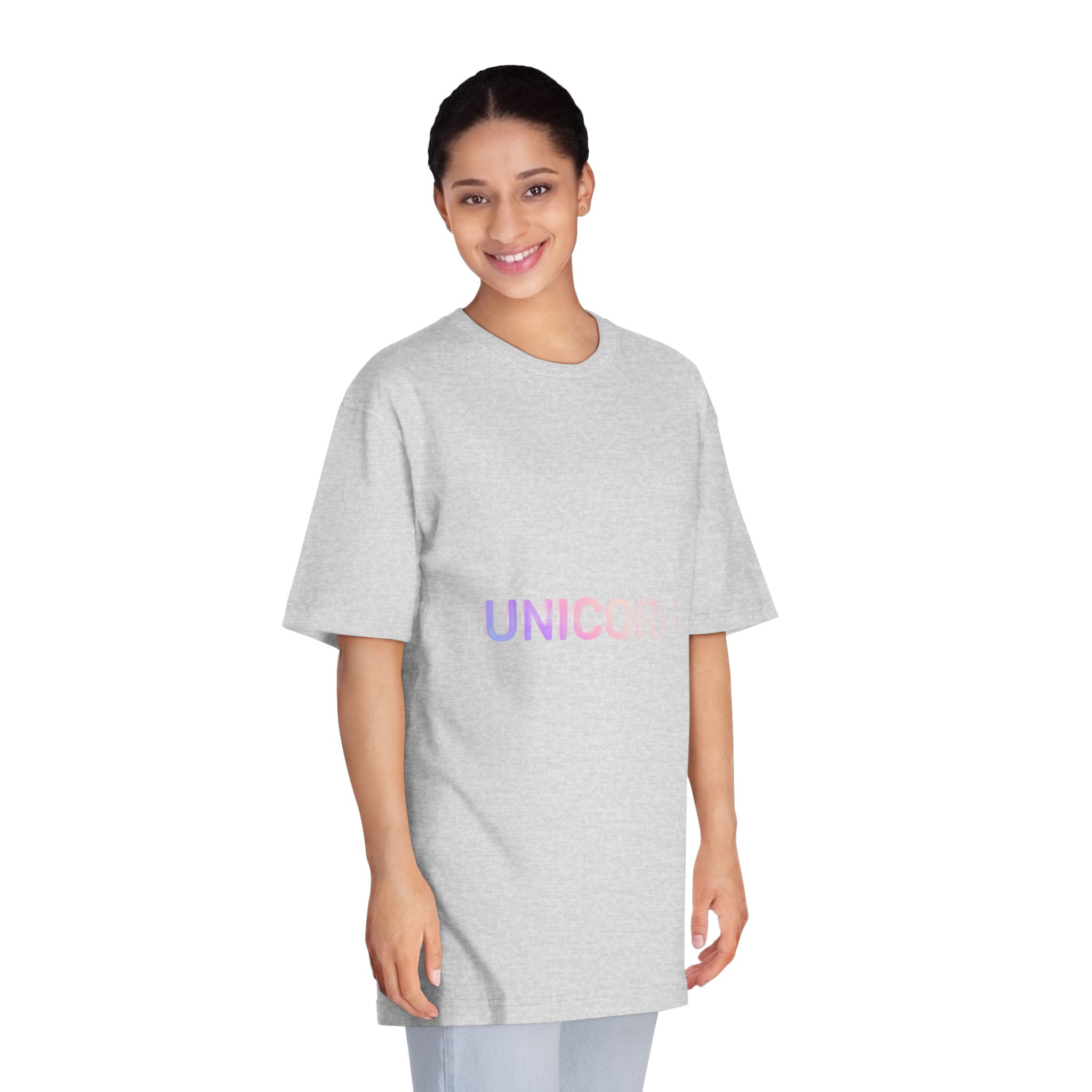 Unicorn Word Holographic Text Style Unisex Classic Crewneck T Shirt - Image 15