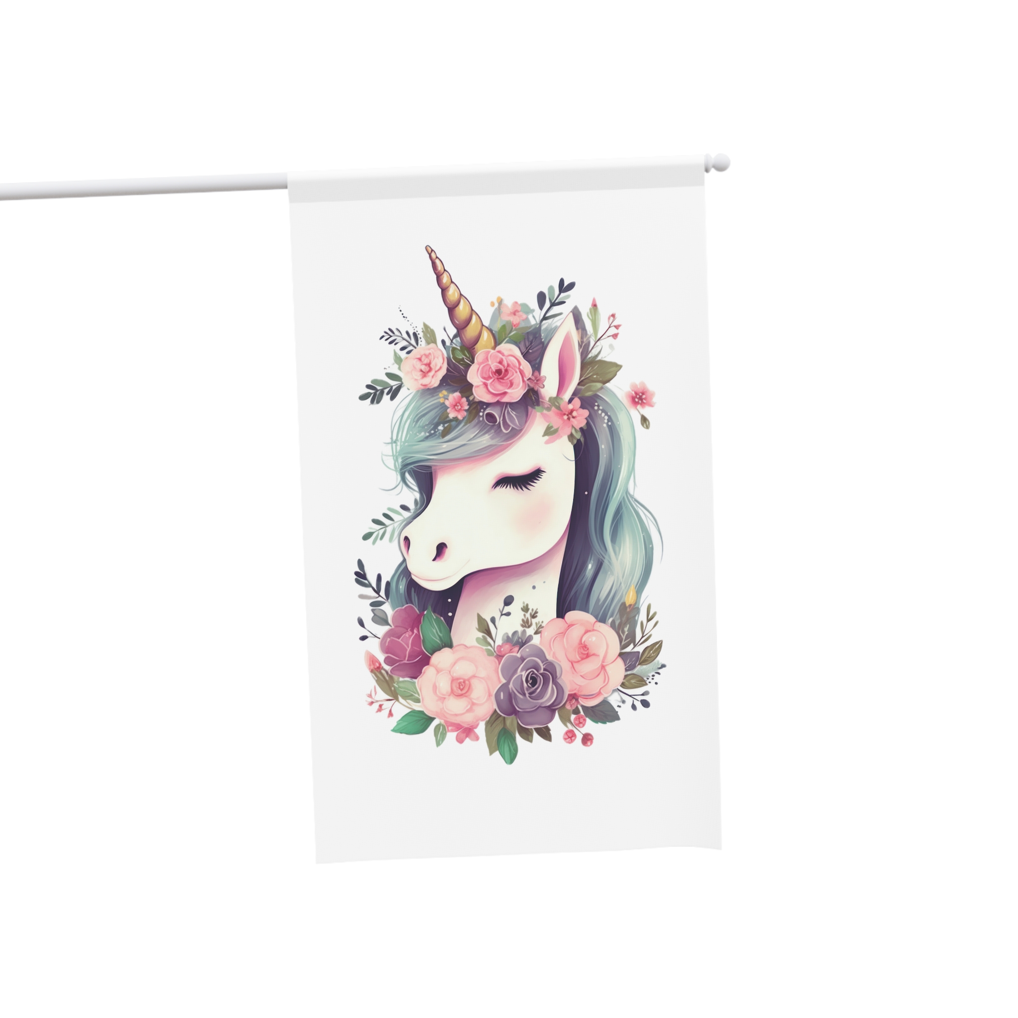 Unicorn With Floral Crown Its Head House Banner - Image 3