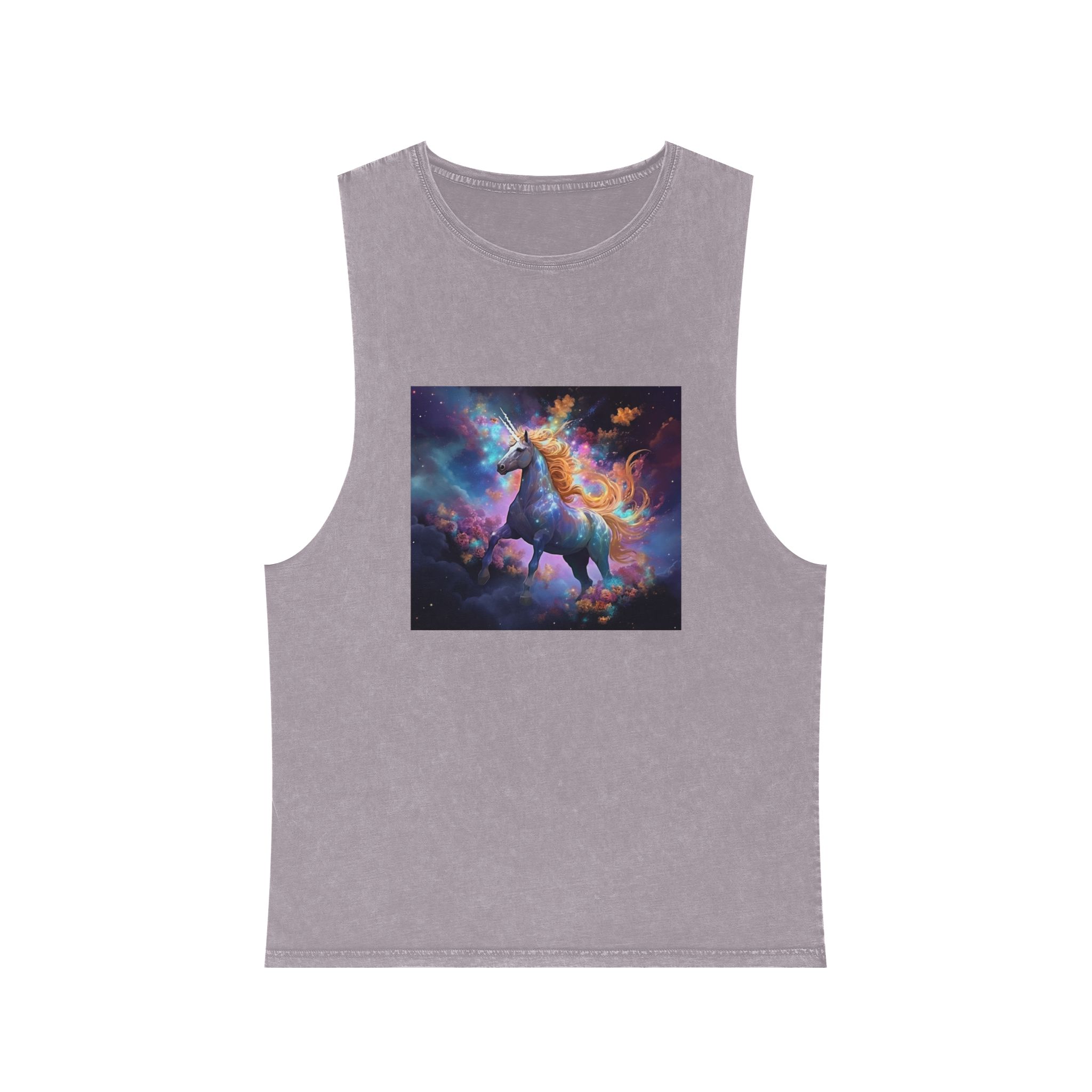 Unicorn Clouds With Rainbow Mane Star Field Generative Ai Unisex Stonewash Tank Top - Image 17