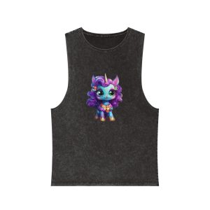Beautiful Cute Baby Unicorn Copy Unisex Stonewash Tank Top