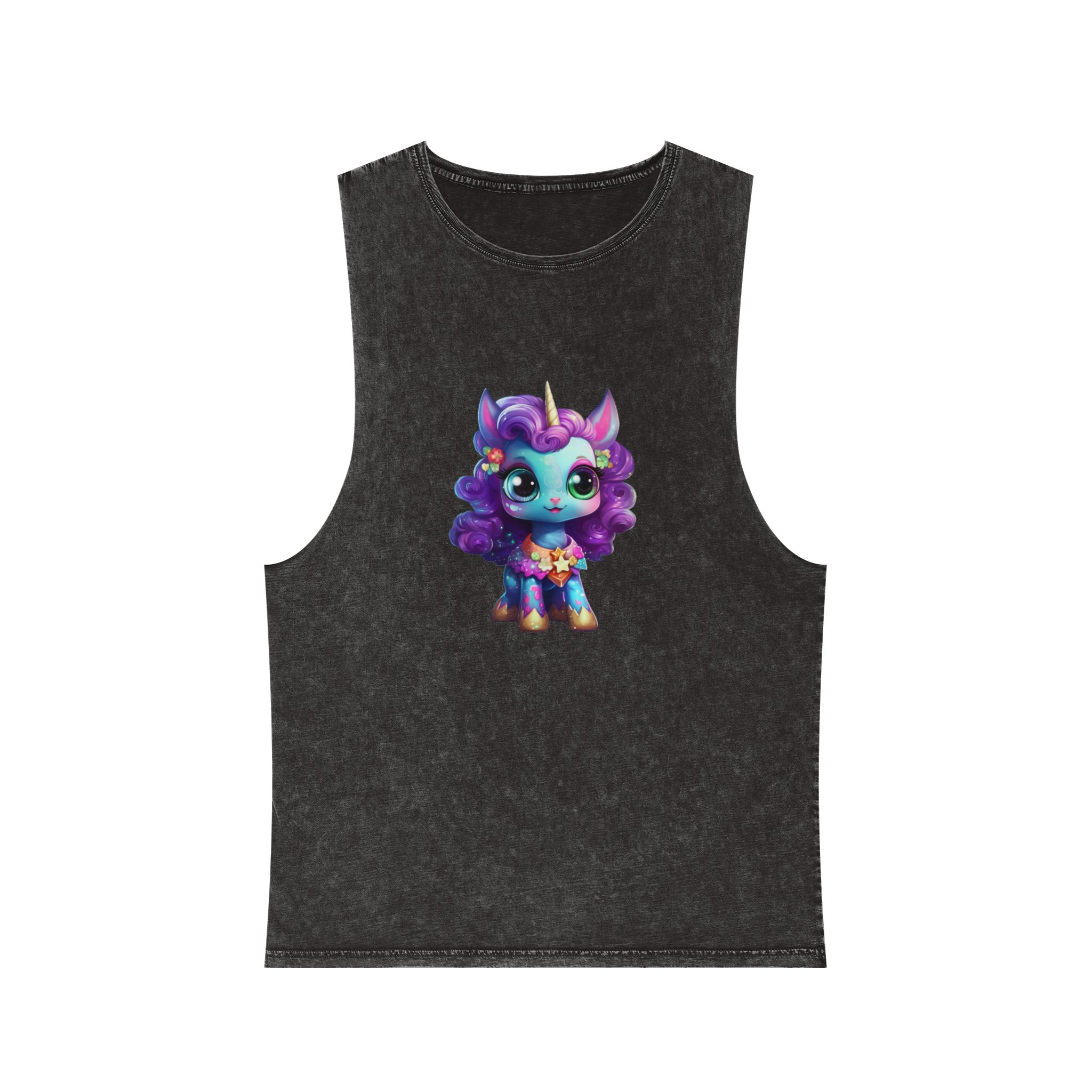Beautiful Cute Baby Unicorn Copy Unisex Stonewash Tank Top