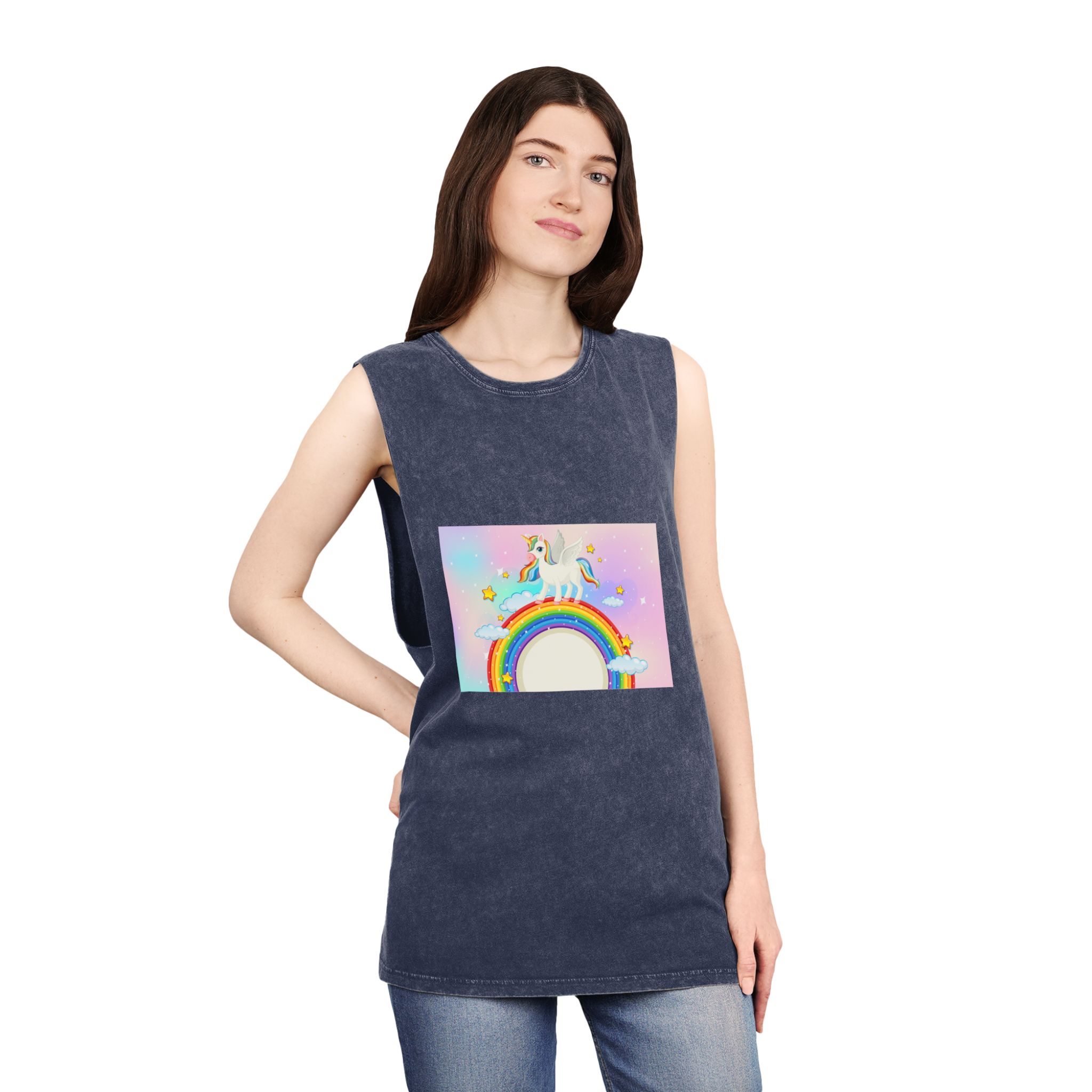 Unicorn V4 Unisex Stonewash Tank Top - Image 16