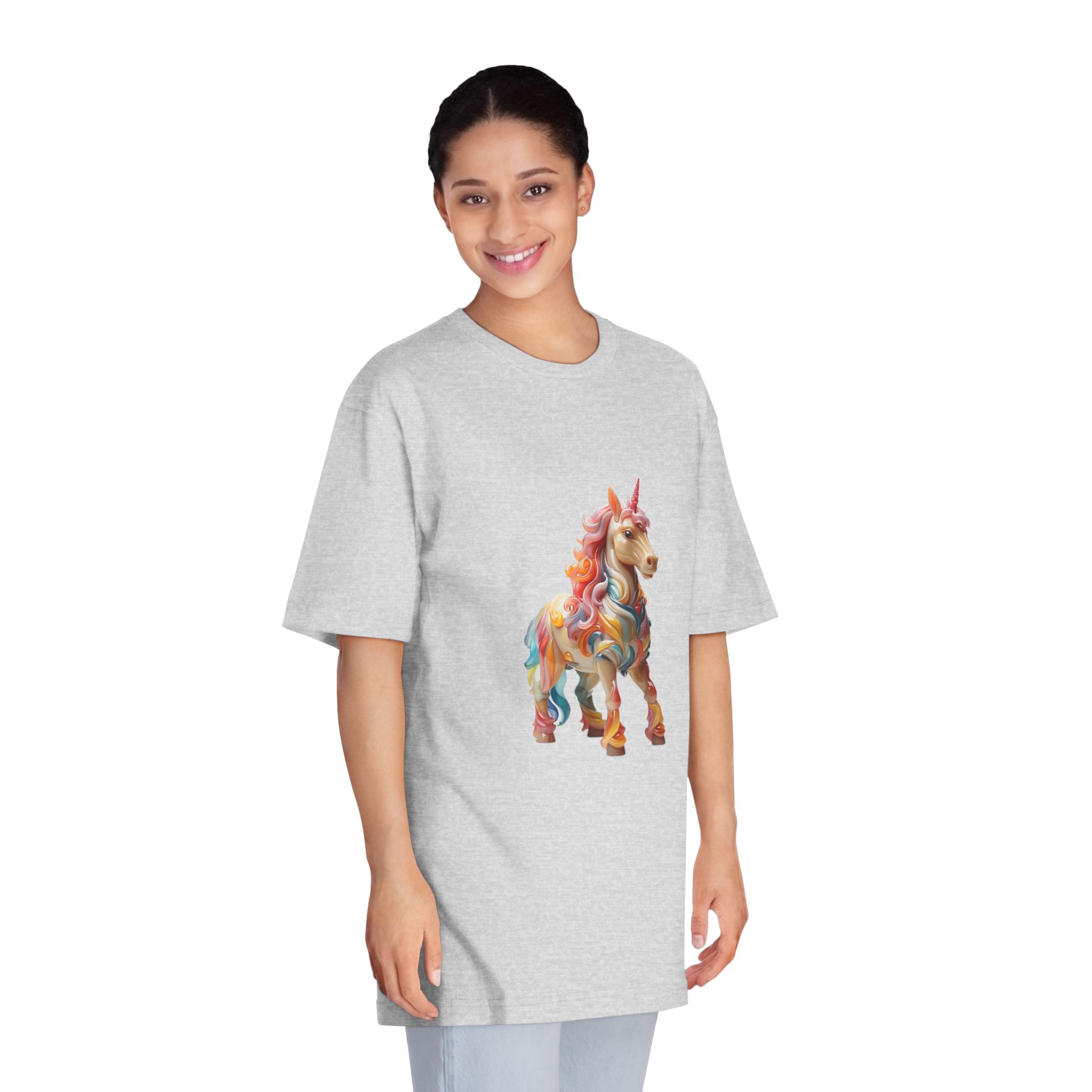 Colorful 3d Mythical Unicorn (1) Copy Unisex Classic Crewneck T Shirt - Image 15