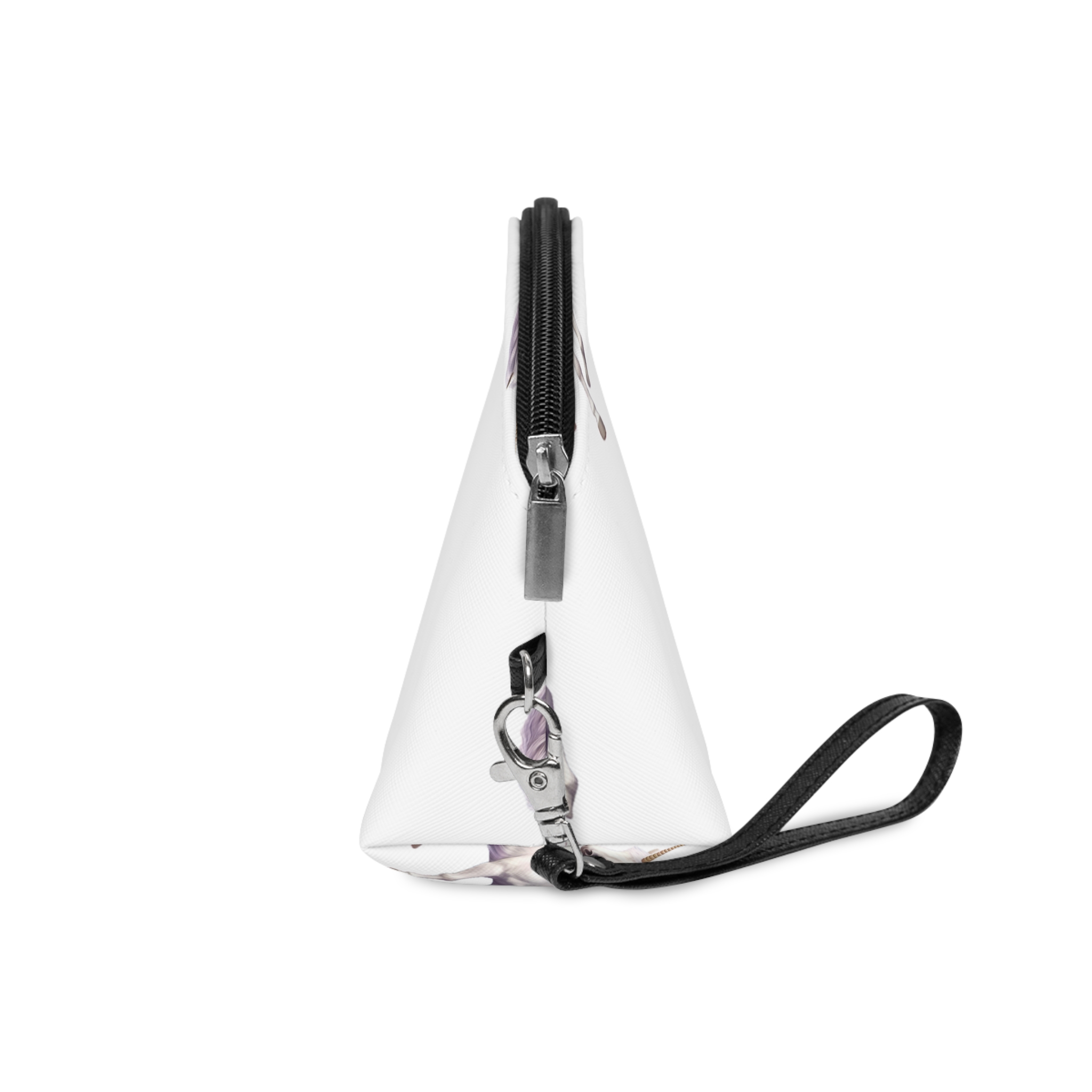 Unicorn Standing Field Flowers With Mountains Background Generative Ai Makeup Bag - Image 3