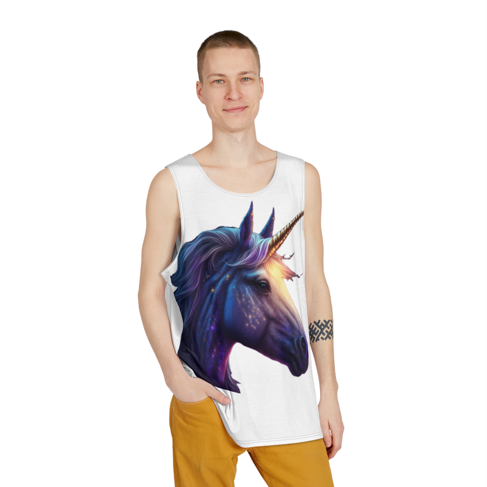 Adorable Colorful Unicorn (1) Copia Mens Tank Aop - Image 3