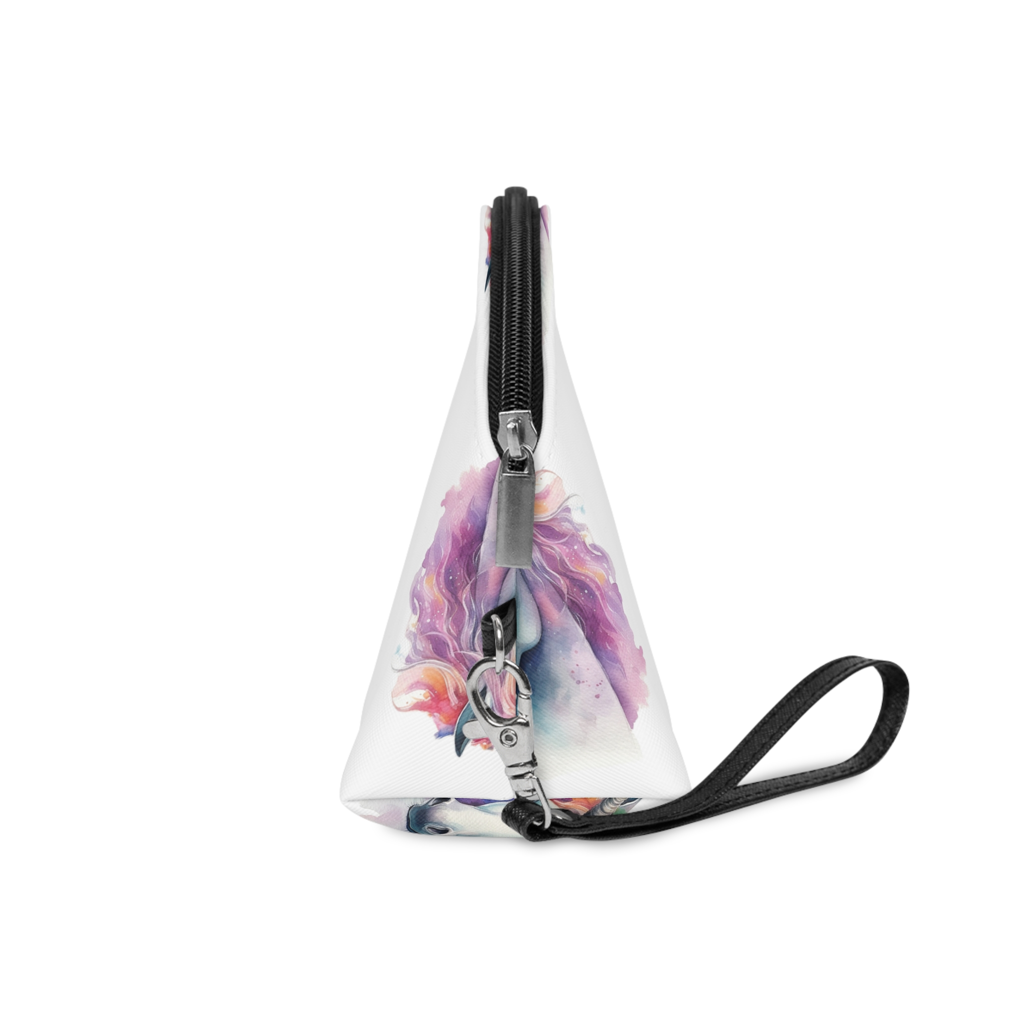 Painting Unicorn With Colorful Mane Long Mane Generative Ai (3) Makeup Bag - Image 3