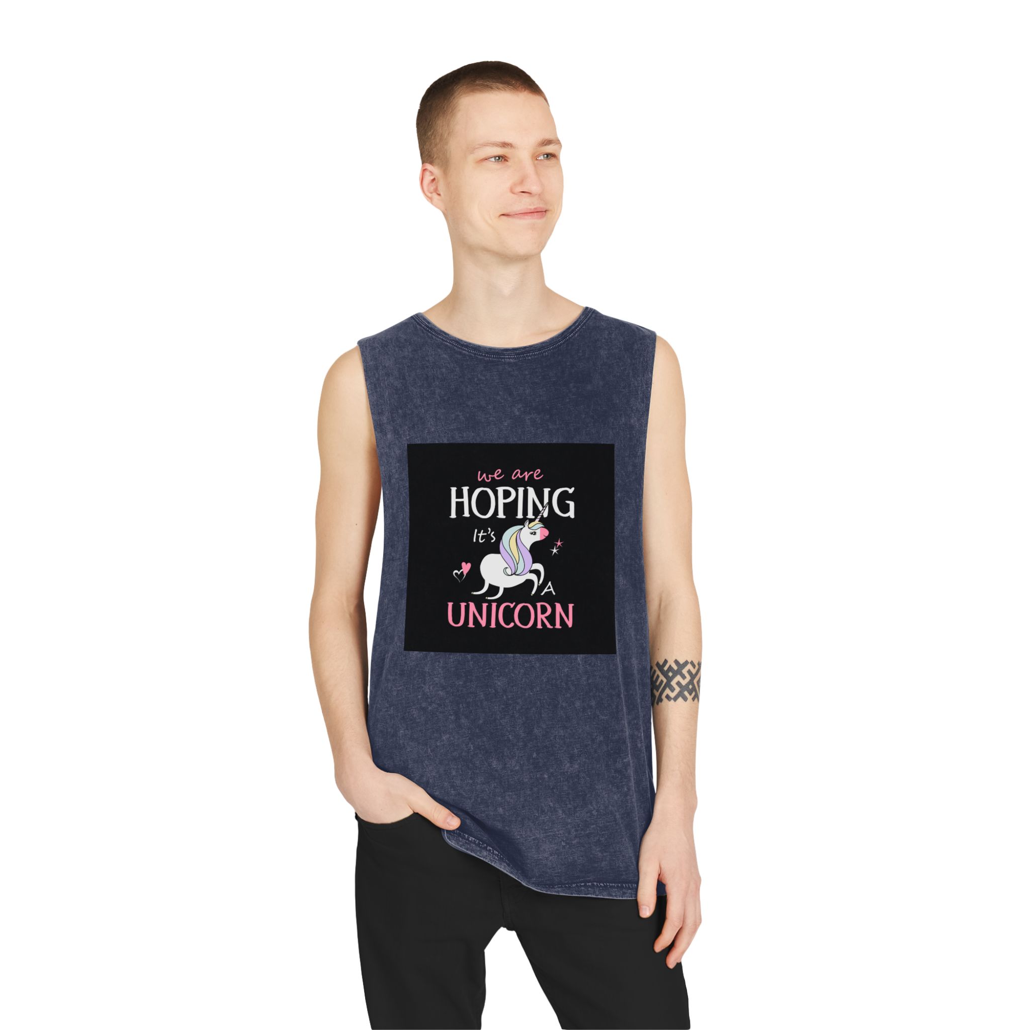 Unicorn 15 Unisex Stonewash Tank Top - Image 15