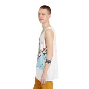 Cute Unicorn Princess Cartoon Sleep Cloud Kawaii Clipart Mens Tank Aop