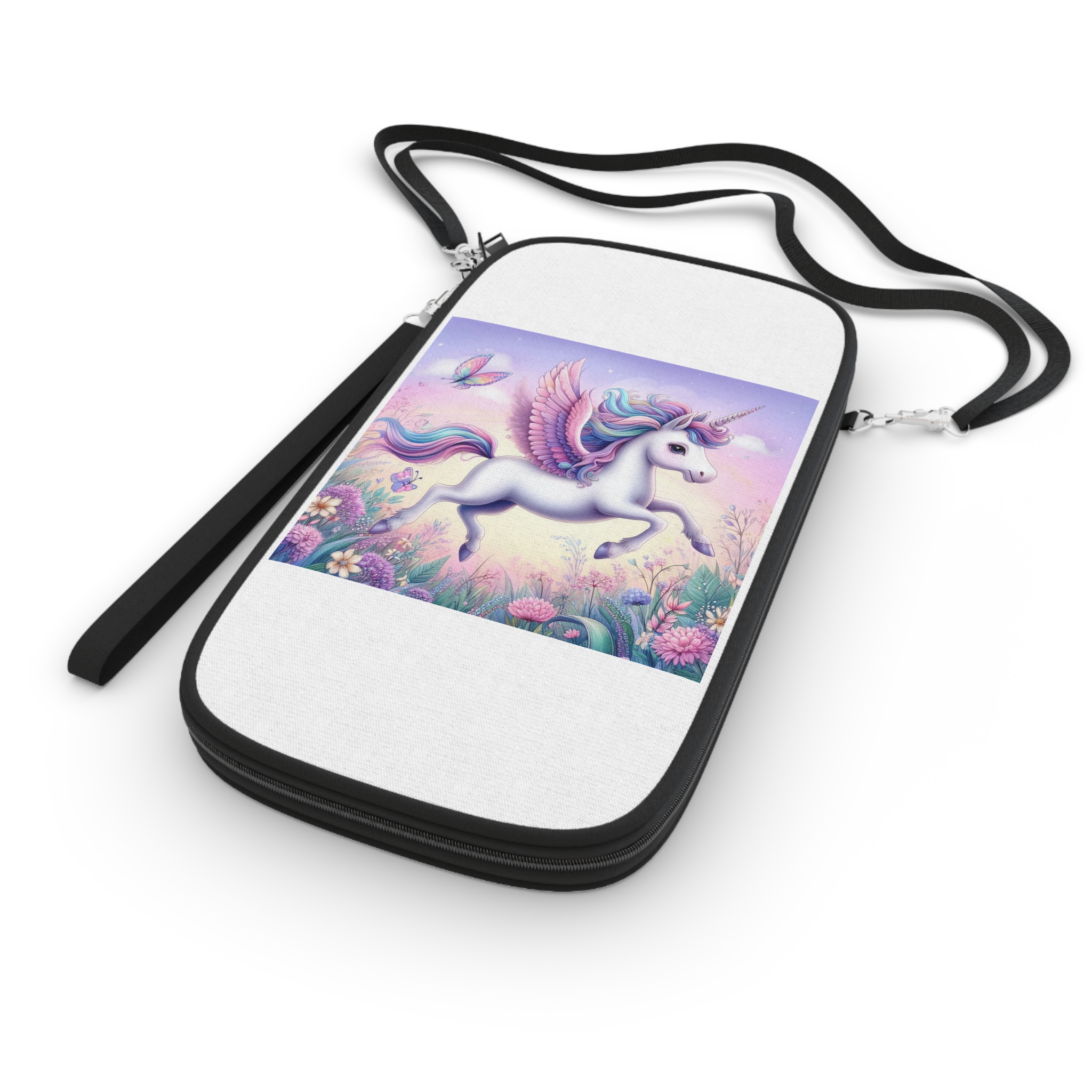 Beautiful Unicorn Running Magical Meadow Unicorn Background Images Whimsical Unicorn (1) Passport Wallet - Image 3
