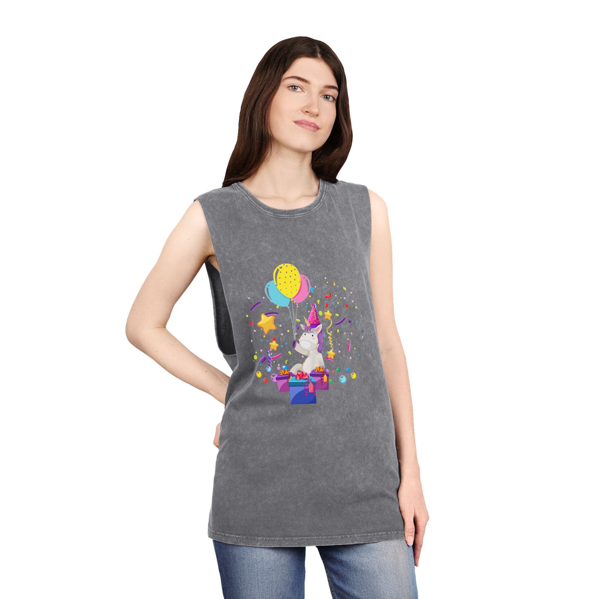 Unicorn V157 Unisex Stonewash Tank Top - Image 12