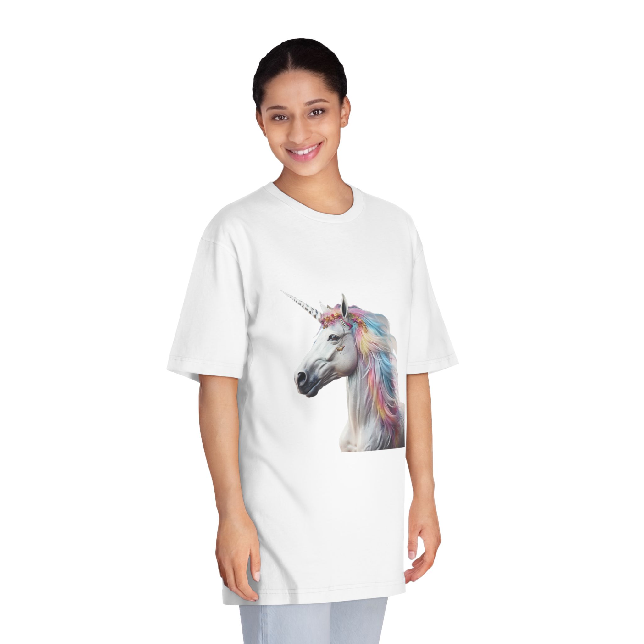 Colorful 3d Mythical Unicorn (3) Unisex Classic Crewneck T Shirt - Image 3