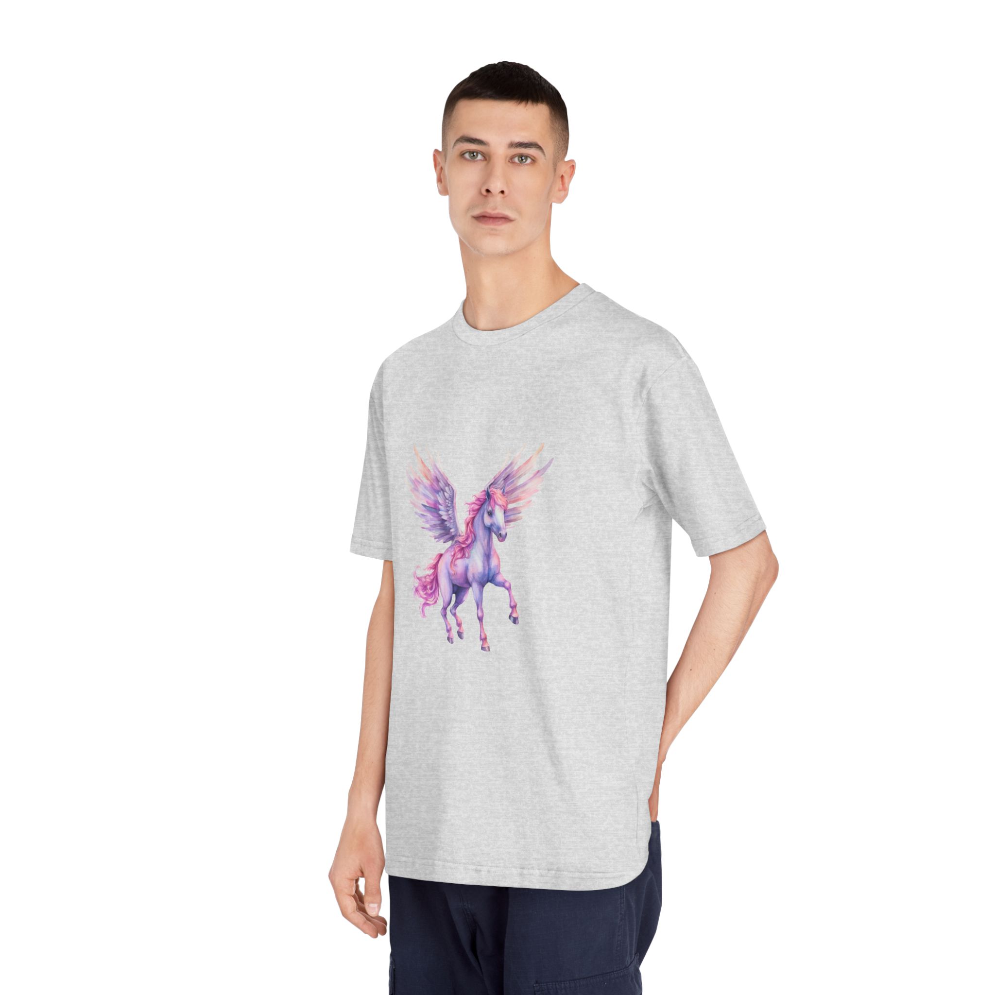 Painting Unicorn With Pink Hair Wings Generative Ai Unisex Classic Crewneck T Shirt - Image 16