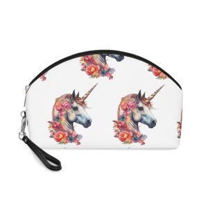 Unicorn With Flower Crown Makeup Bag