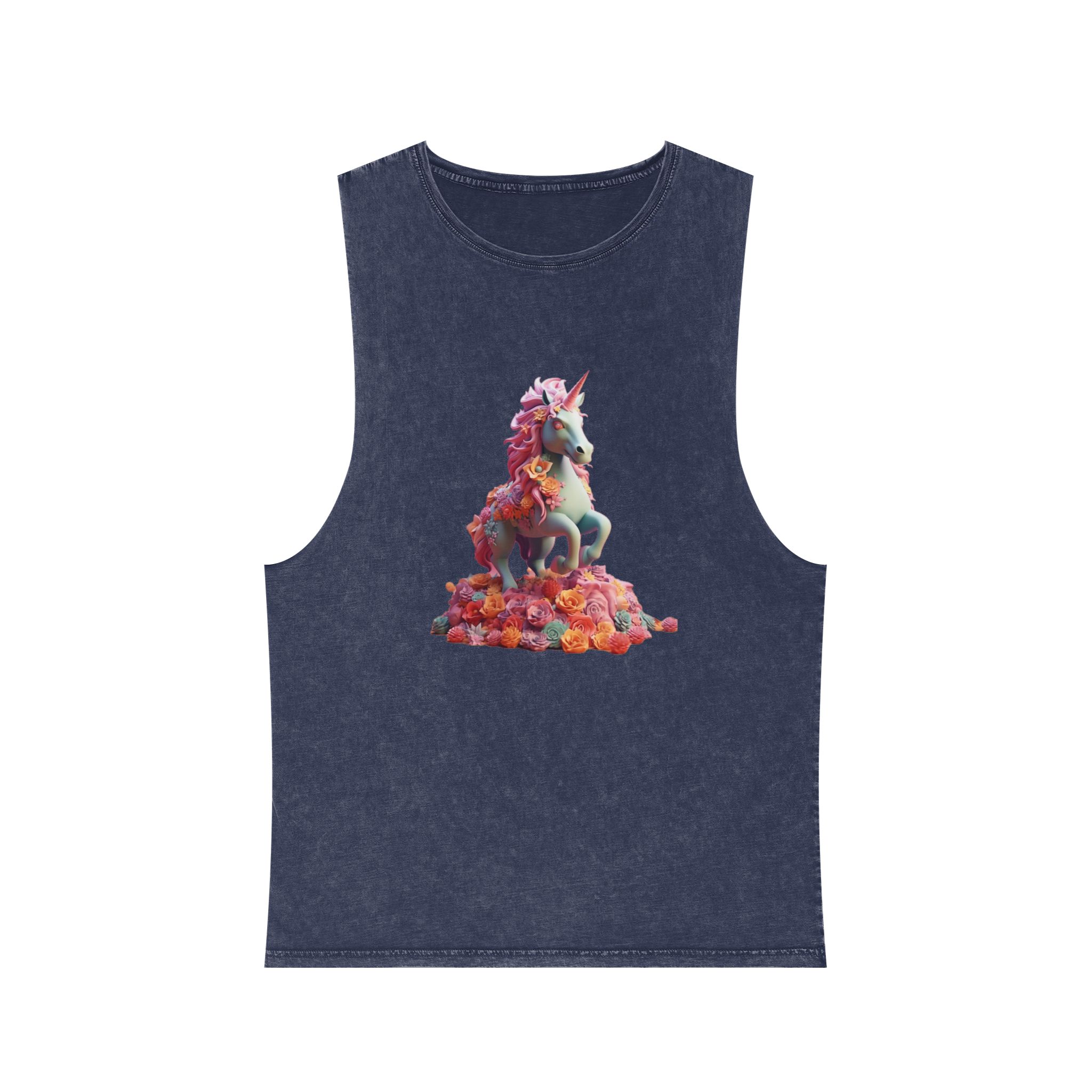 Colorful 3d Mythical Unicorn (3) Copy Unisex Stonewash Tank Top - Image 13