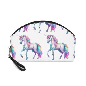 White Unicorn With Rainbow Mane Long Mane Generative Ai Fotor Bg Remover 20231203171019 Makeup Bag