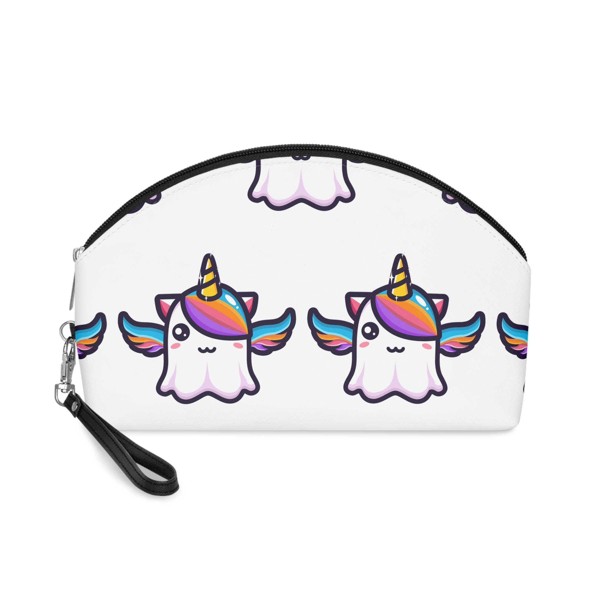 Cute Unicorn Ghost Character Design Makeup Bag