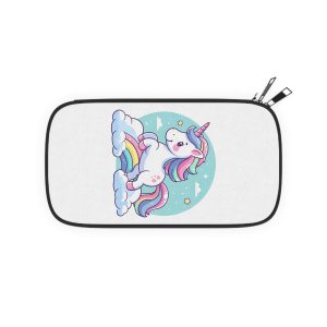 Cartoon Unicorn With Rainbow Its Tail Passport Wallet