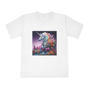 Multicolored Unicorn Galloping Dreem Unicorn Illustration (4) Unisex Classic Crewneck T Shirt