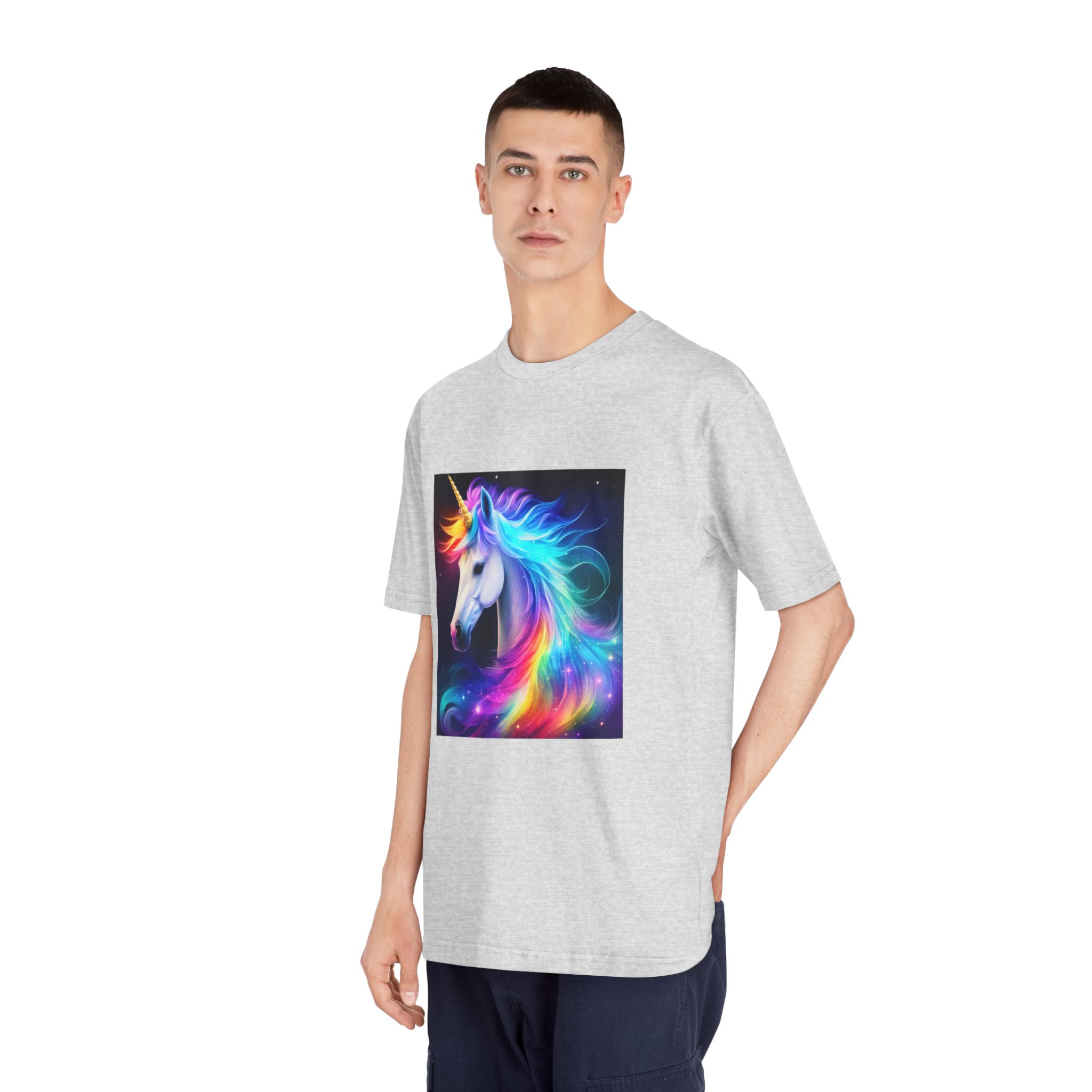 Portrait Unicorn Isolated Stars Background Generative Artificial Intelligence Unisex Classic Crewneck T Shirt - Image 16