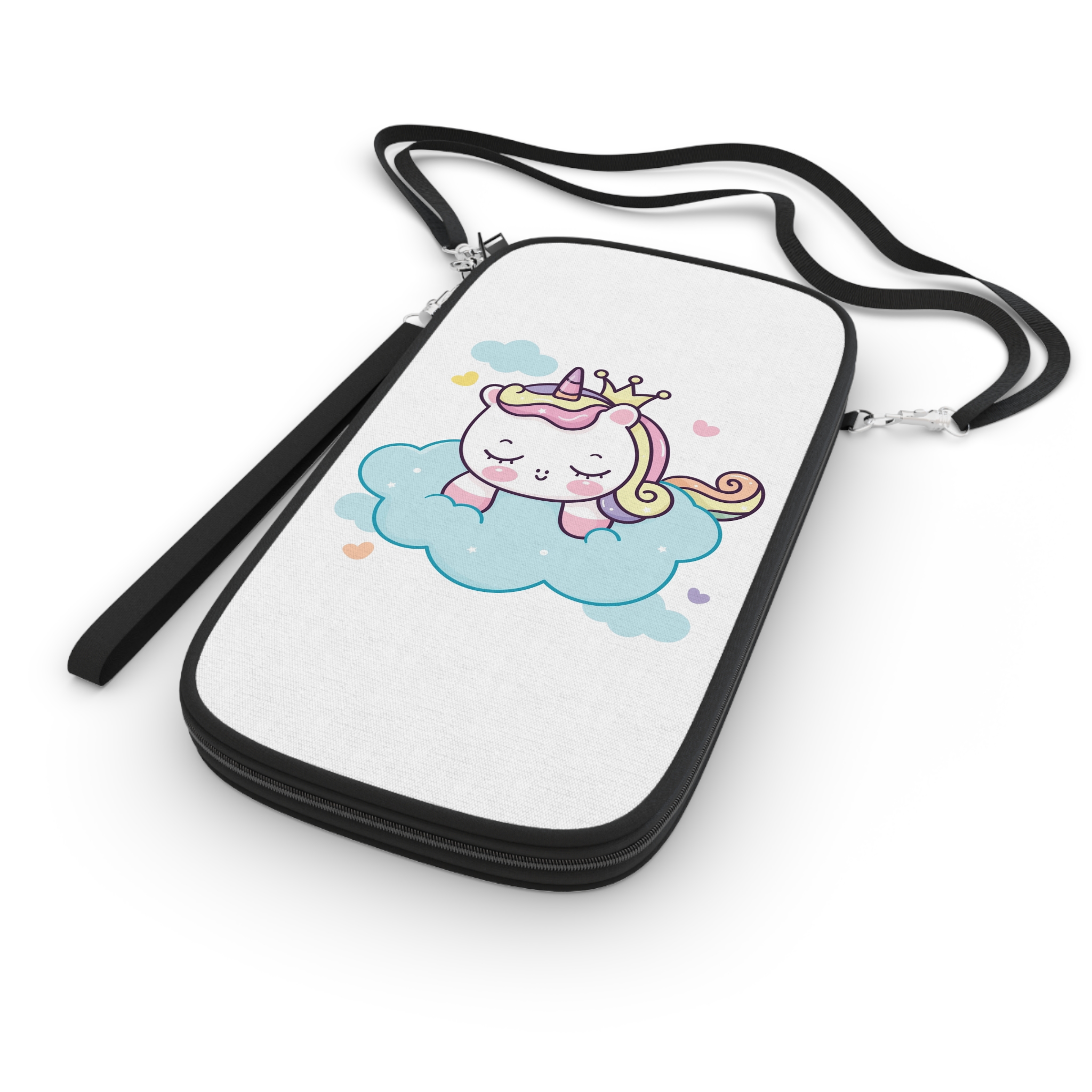 Cute Unicorn Princess Cartoon Sleep Cloud Kawaii Clipart Passport Wallet - Image 3