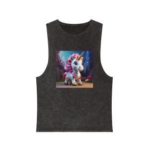 Animated Unicorn Children Generated By Ai (14) Unisex Stonewash Tank Top
