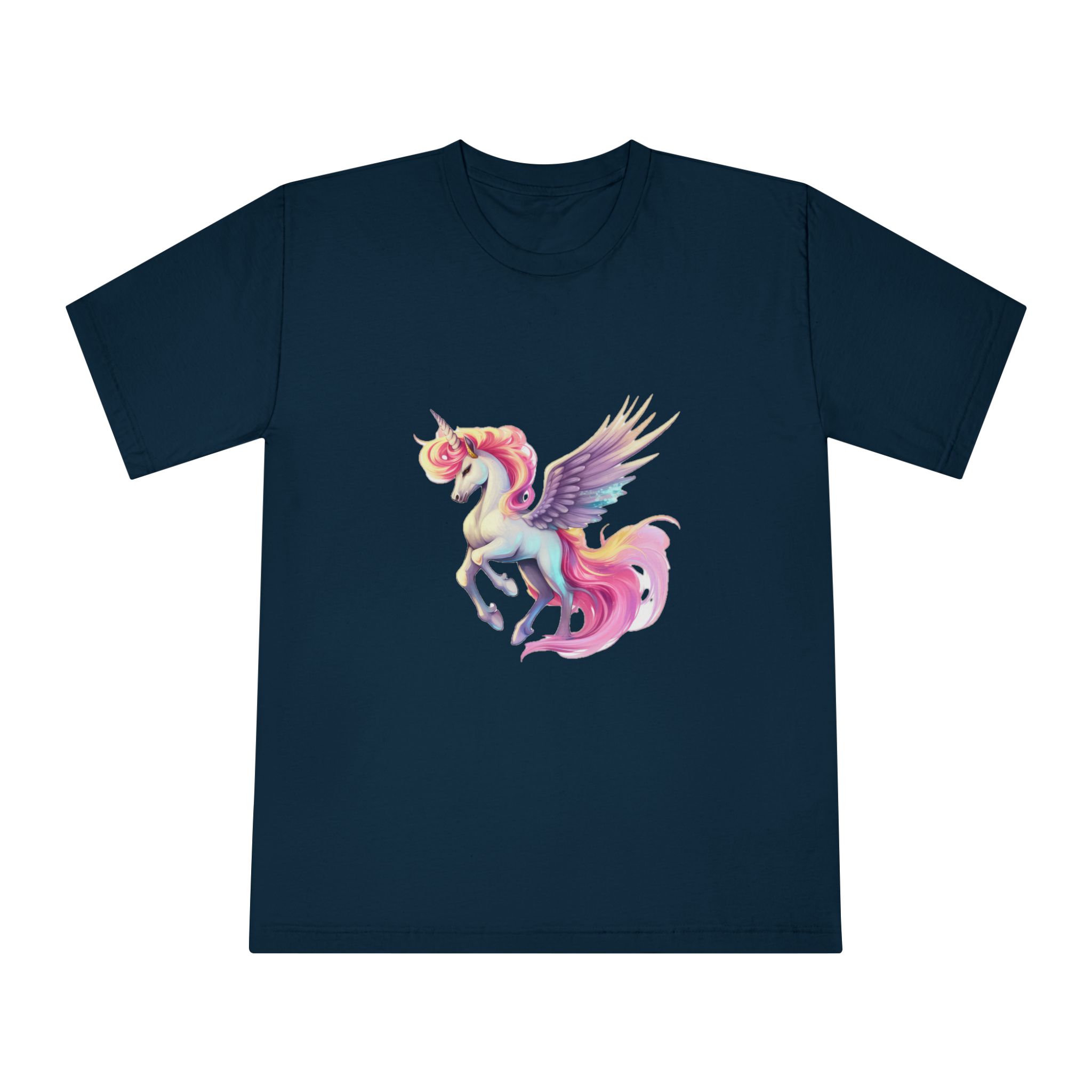 Unicorn With Wings Pink Mane Unisex Classic Crewneck T Shirt - Image 17