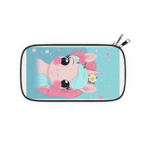 Close Up Cartoon Unicorn With Flower Crown Her Head Generative Ai Passport Wallet