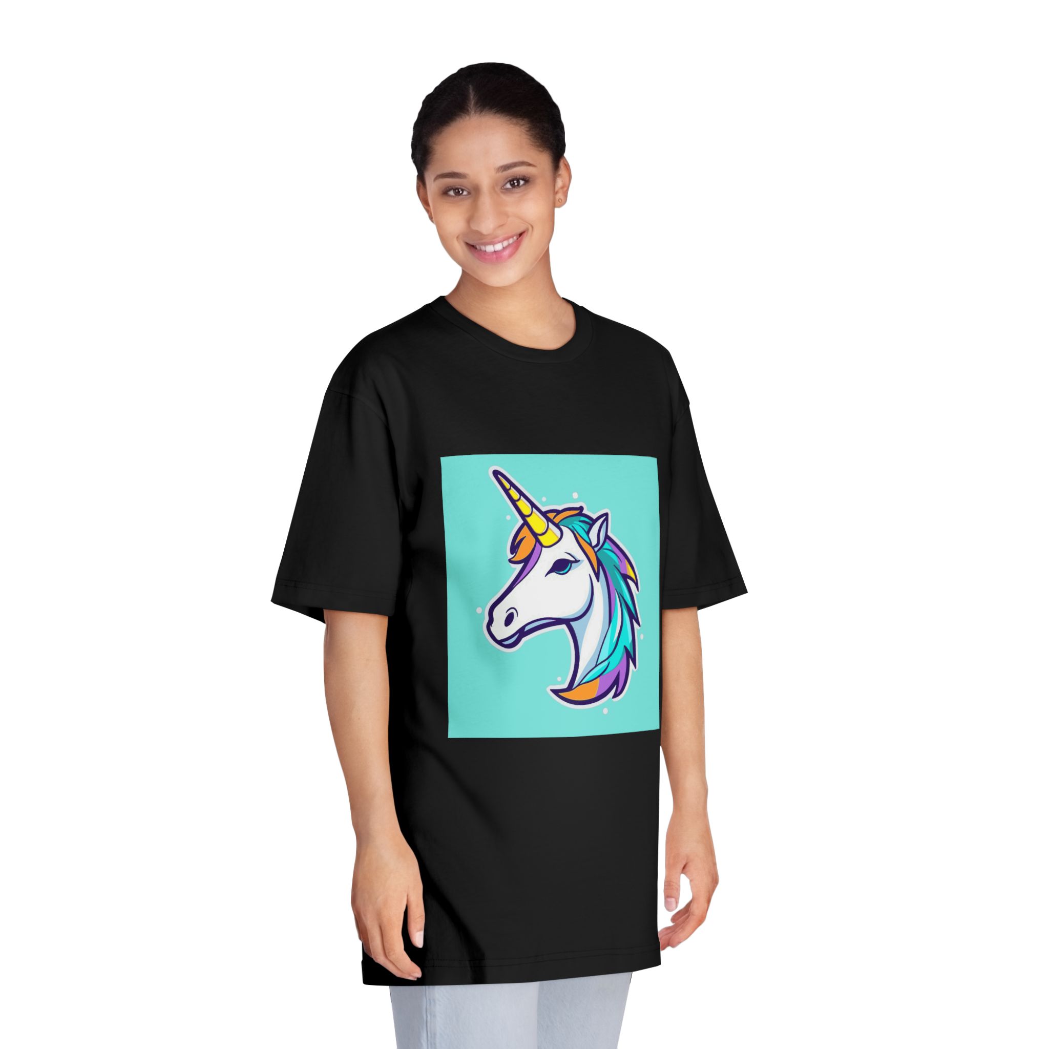 Cartoon Unicorn Head Vector With Maximum 16 Colors I 3 Unisex Classic Crewneck T Shirt - Image 7