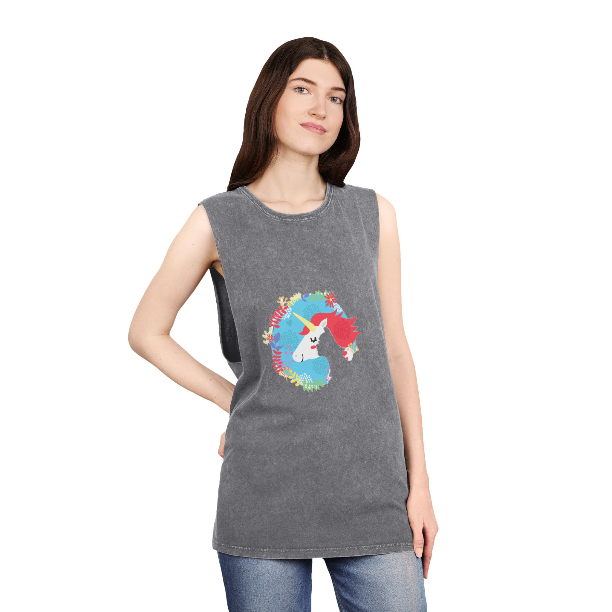 Unicorn V62 Unisex Stonewash Tank Top - Image 12