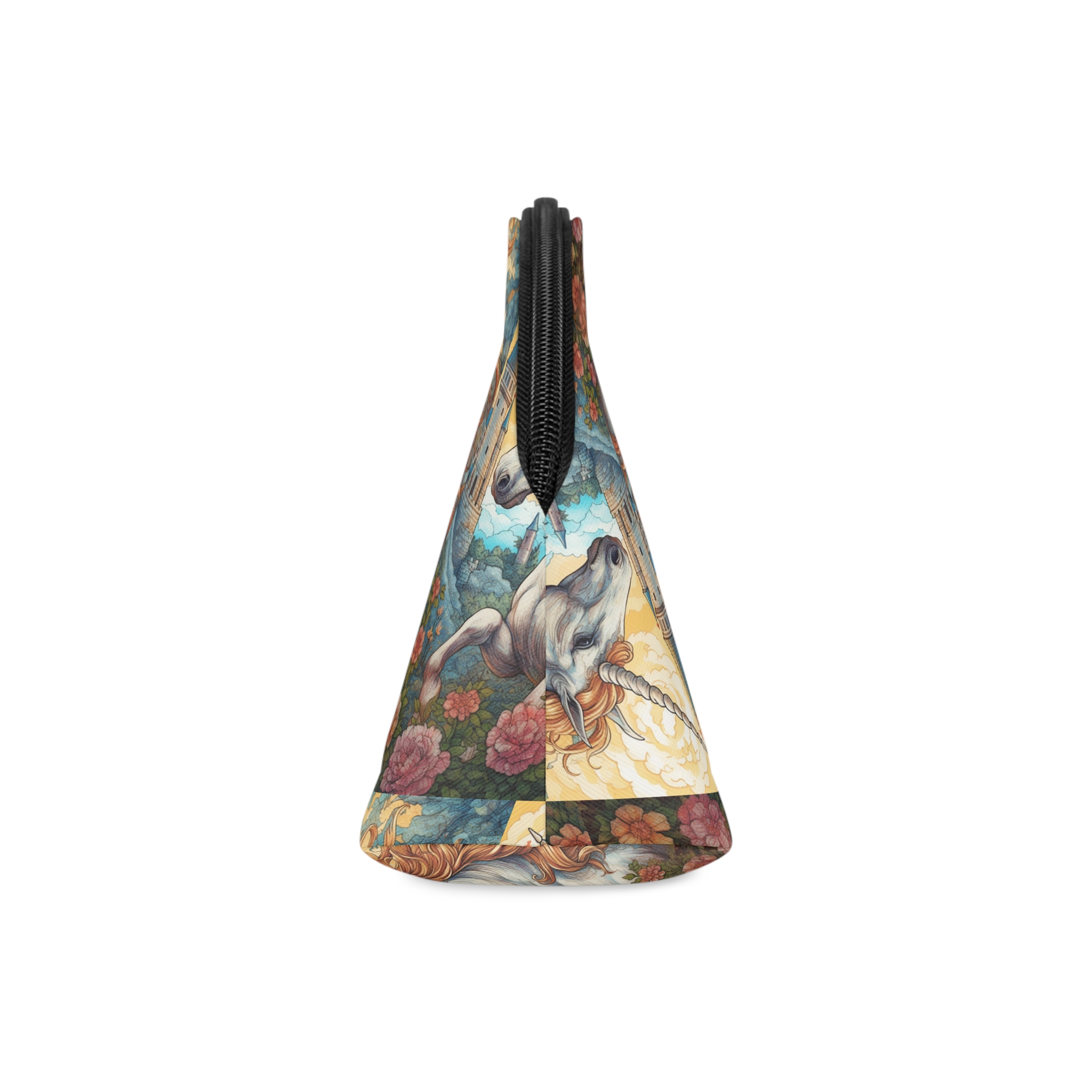 Painting Unicorn With Long Mane Castle Background Generative Ai Makeup Bag - Image 4