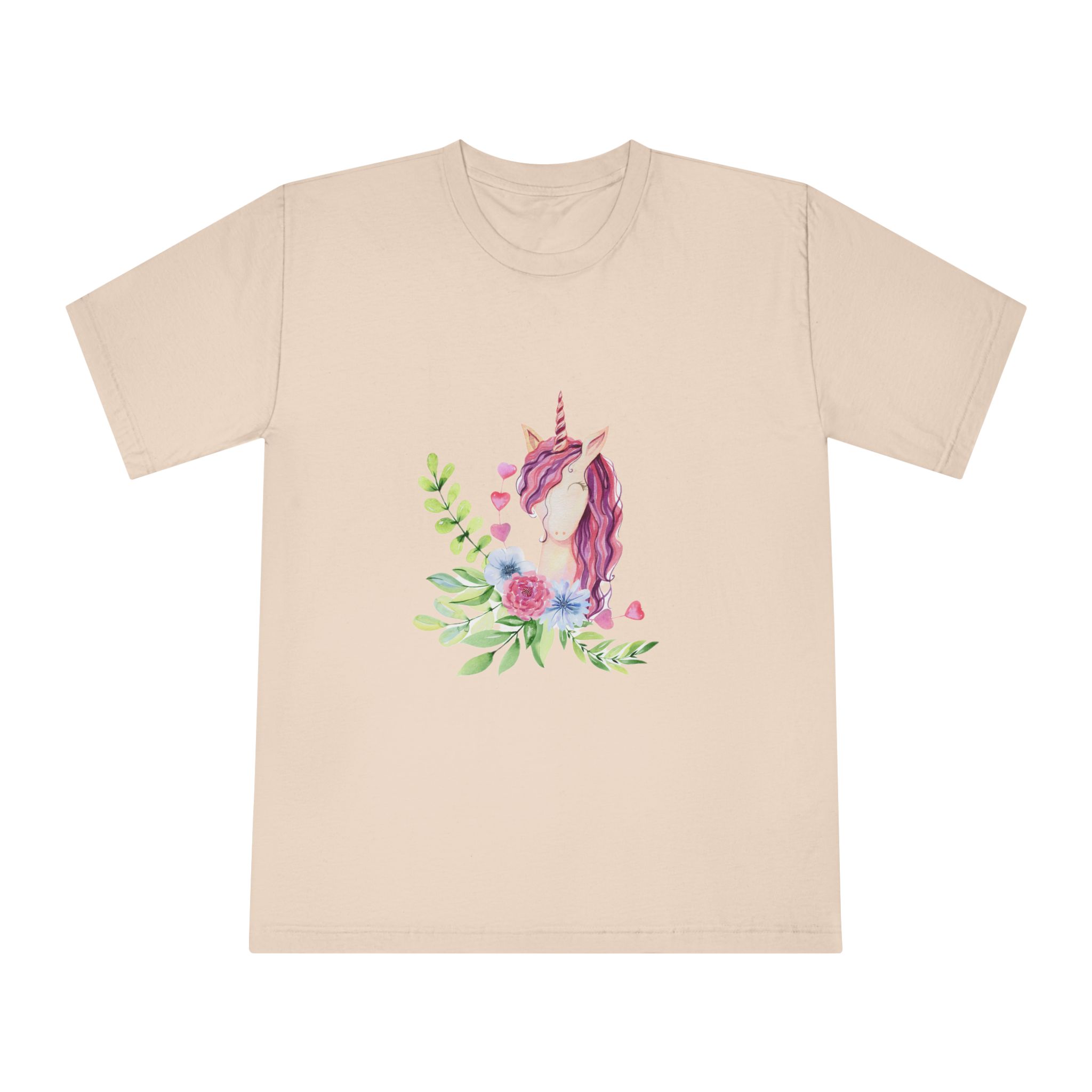 Watercolor Cute Unicorn Unisex Classic Crewneck T Shirt - Image 9